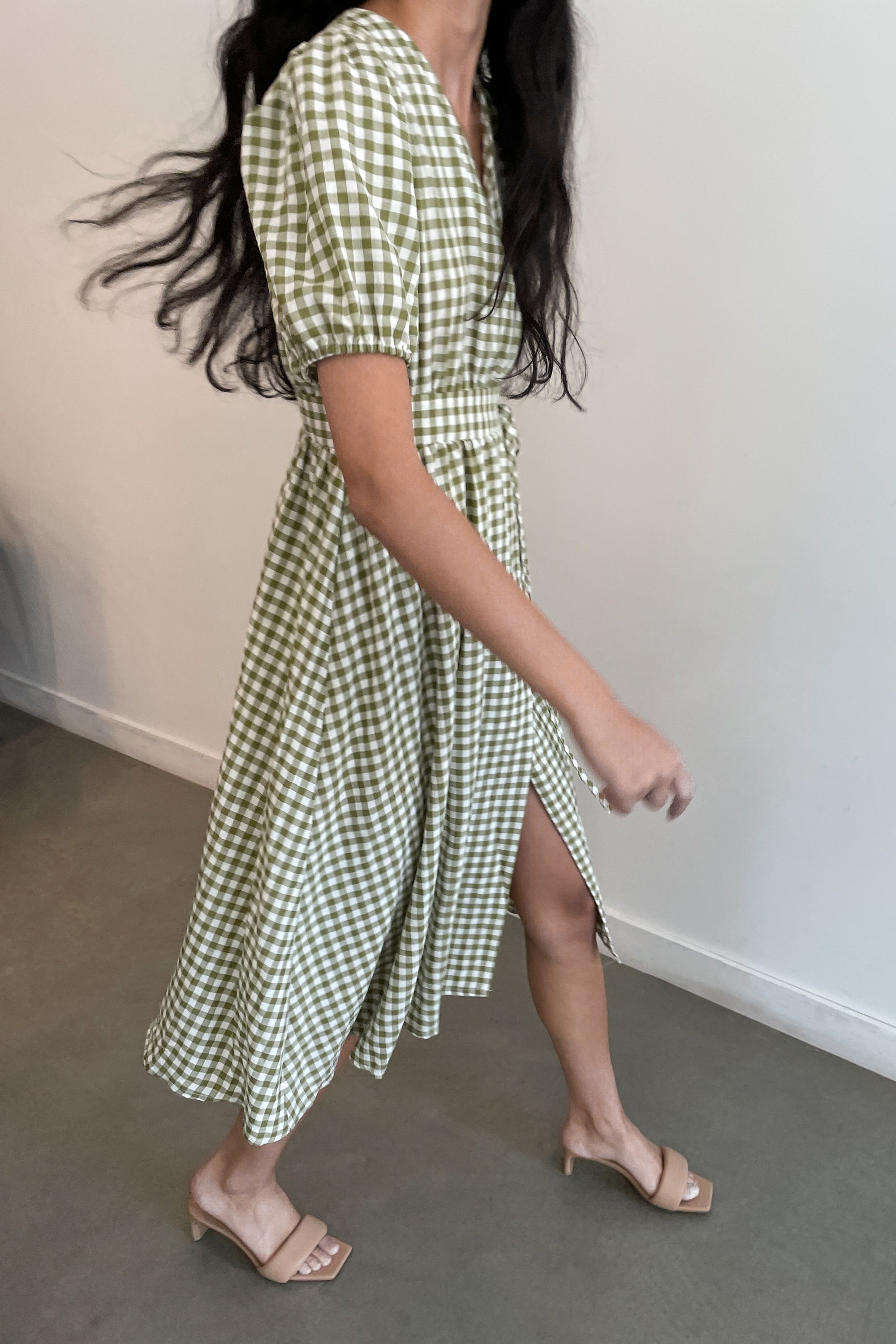 GINGHAM WRAP DRESS Perfect Sale Online