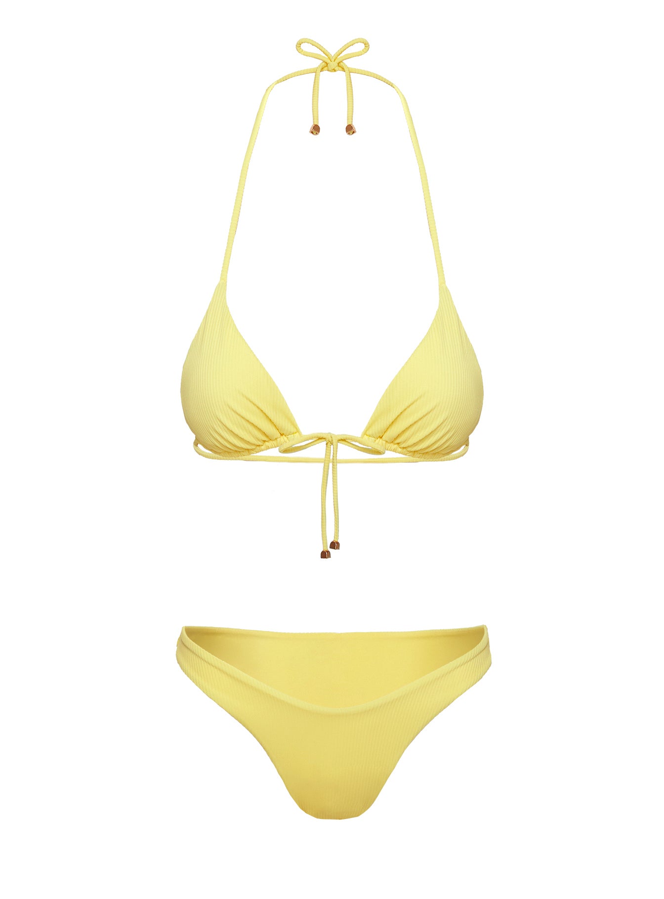 Sea Shore Triangle Bikini Top Yellow Cheap Sale Online