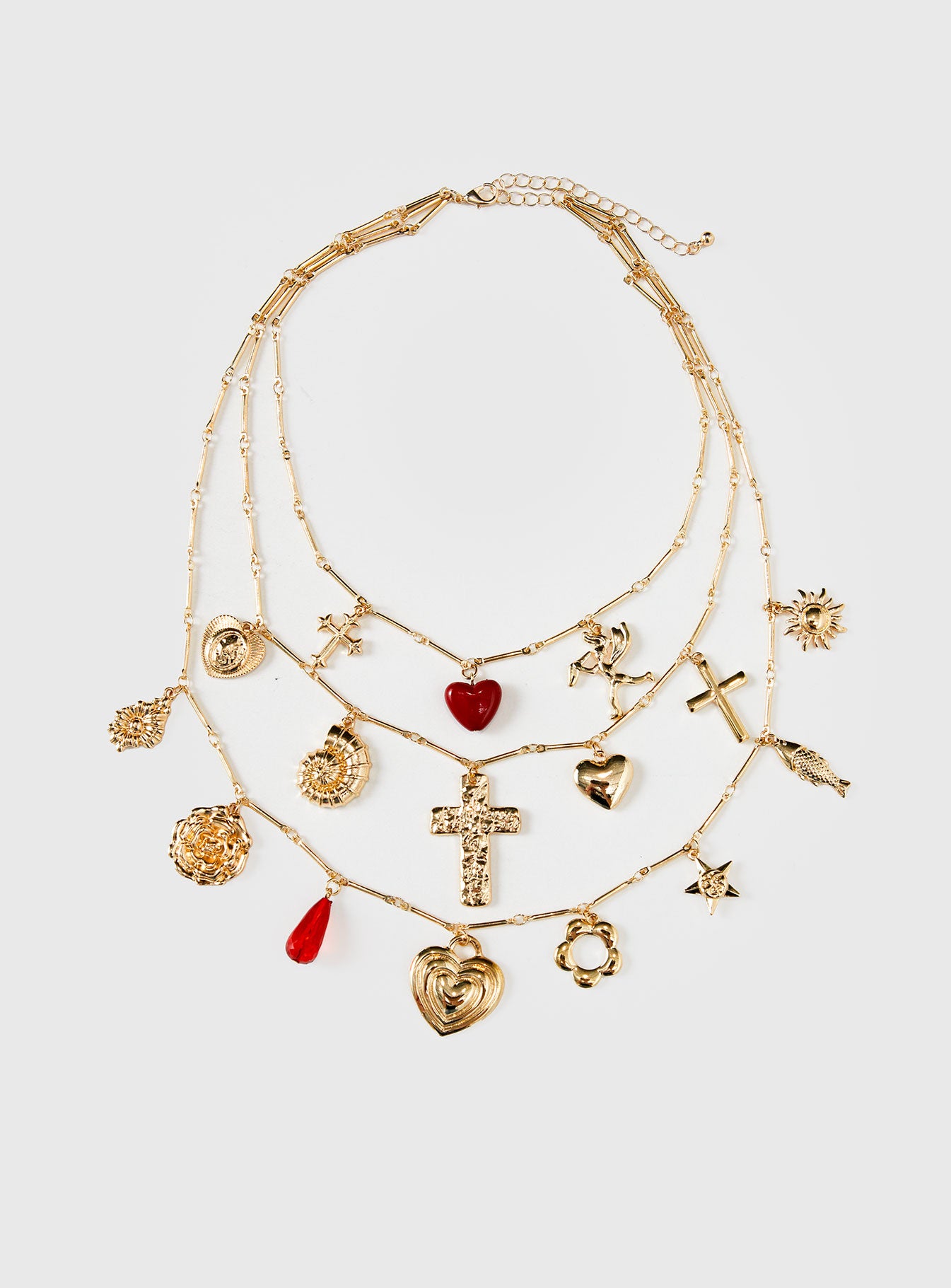 Cash Out Layered Charm Necklace Gold Online Online With Mastercard