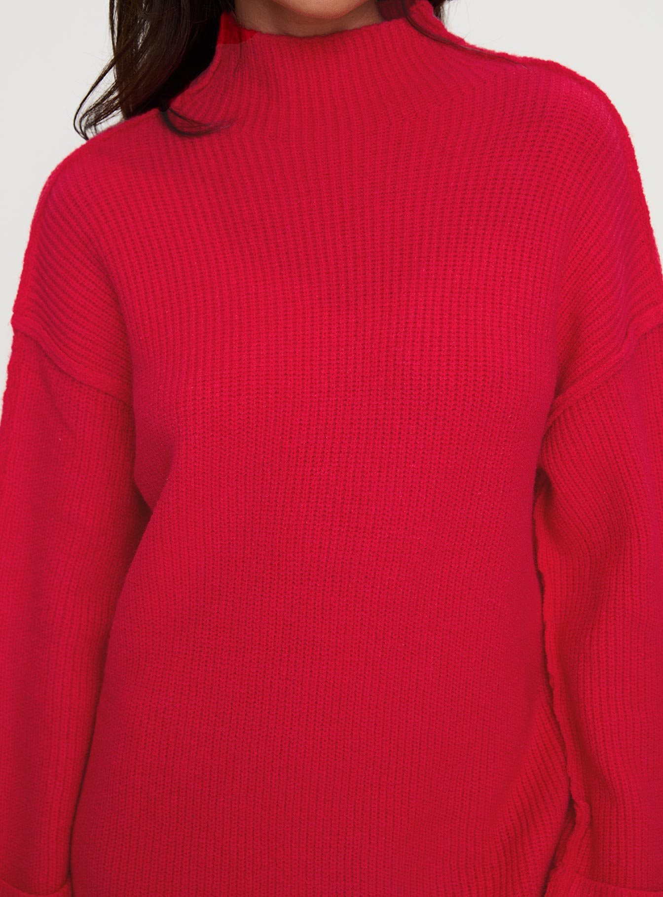 Weslie Long Sleeve Knit Mini Dress Red Shipping Outlet Store Online