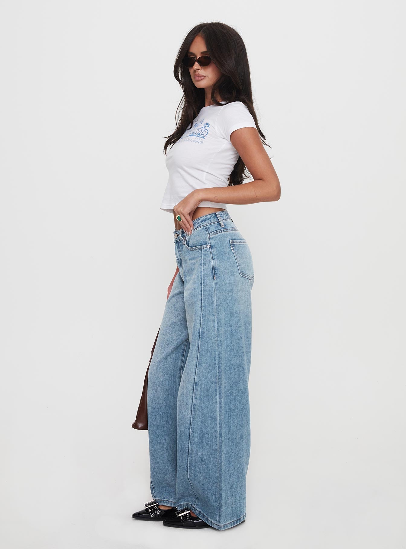 Ringer Low Rise Wide Leg Jeans Blue Latest Collections Online