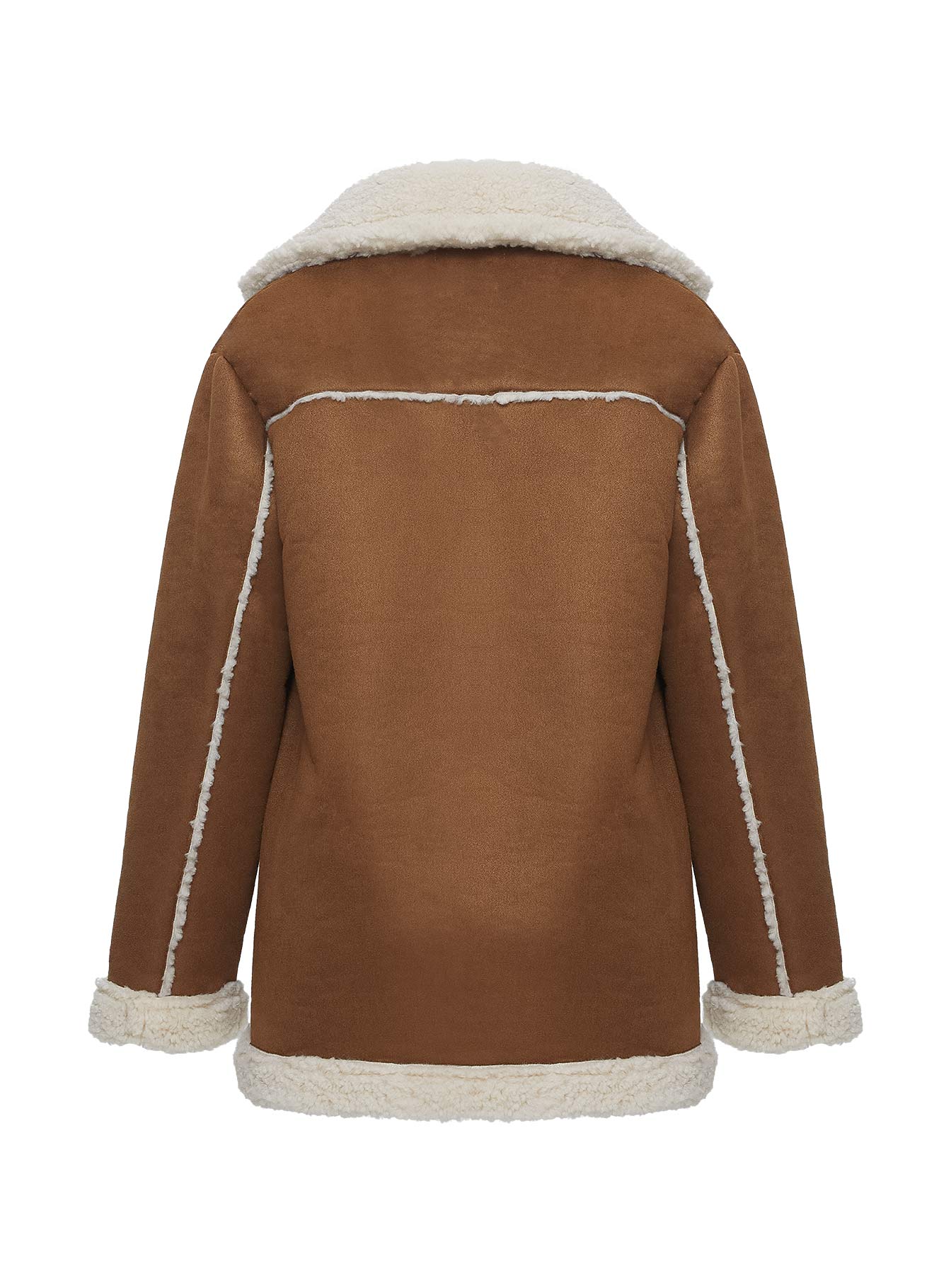 Marysville Faux Fur Oversized Jacket Tan Outlet Top Quality