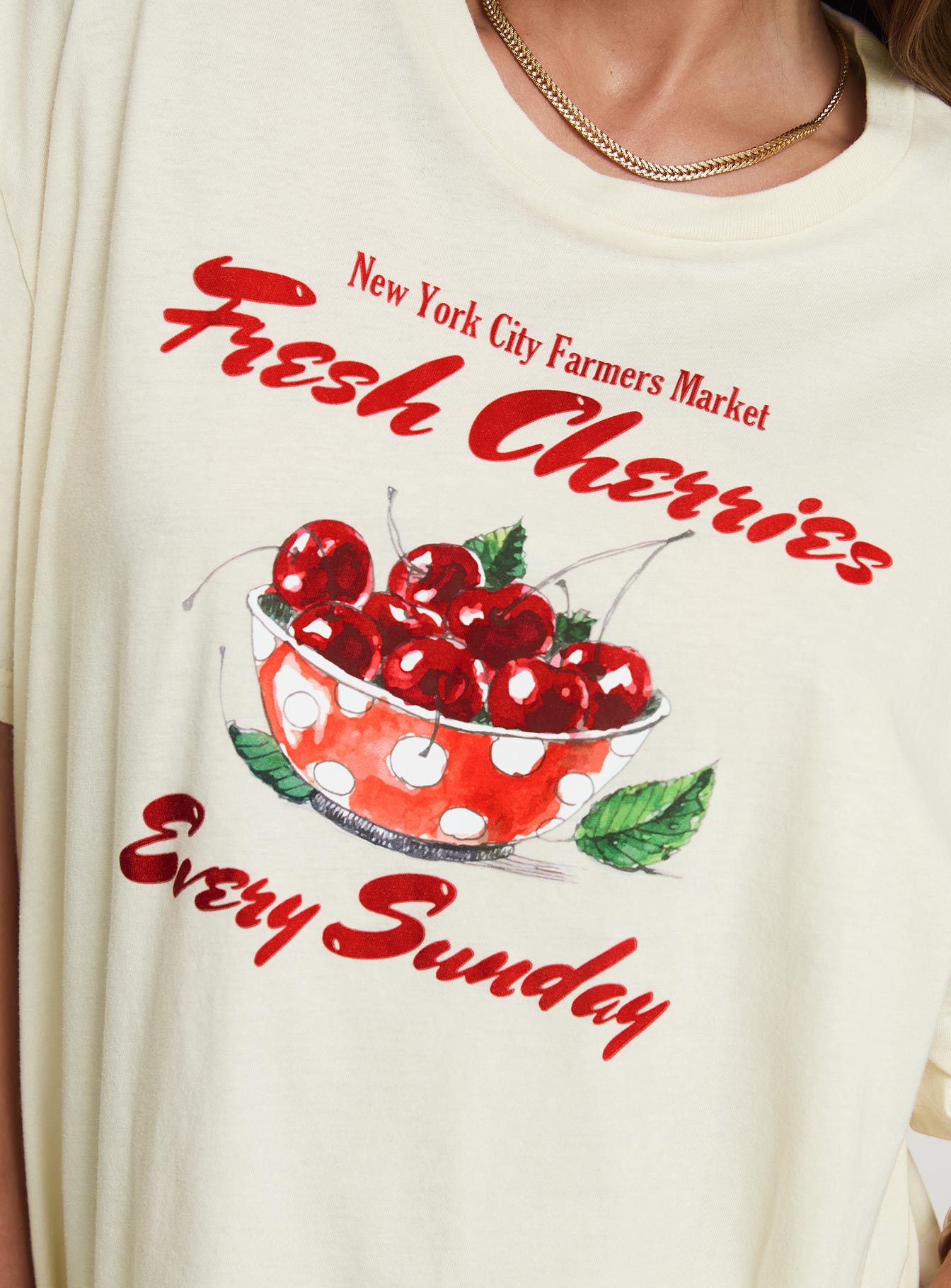 Fresh Cherries Oversized Tee Yellow Online Online High Quality