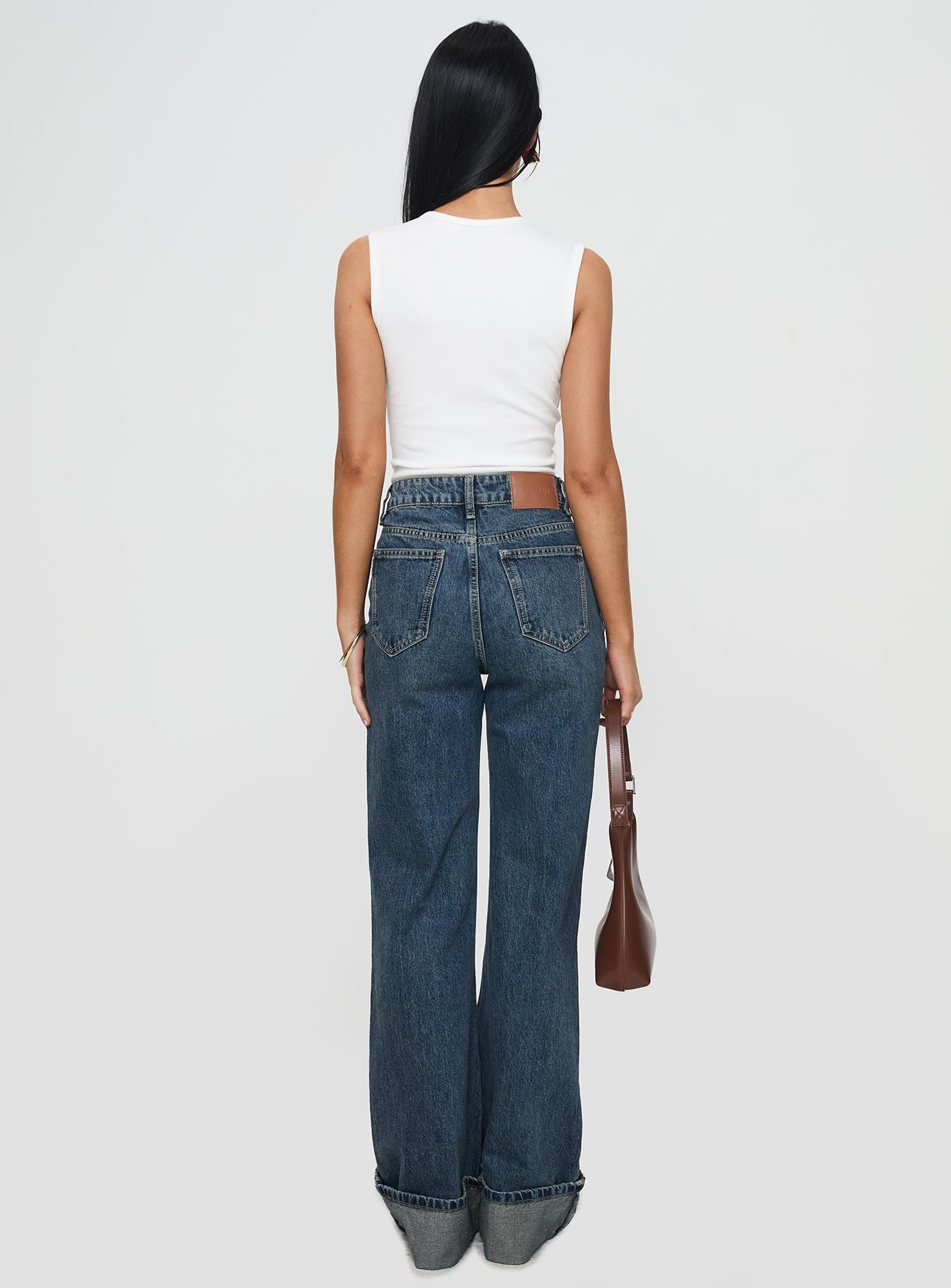 Florida Keys Cuffed Jeans Mid Blue Discount Recommend