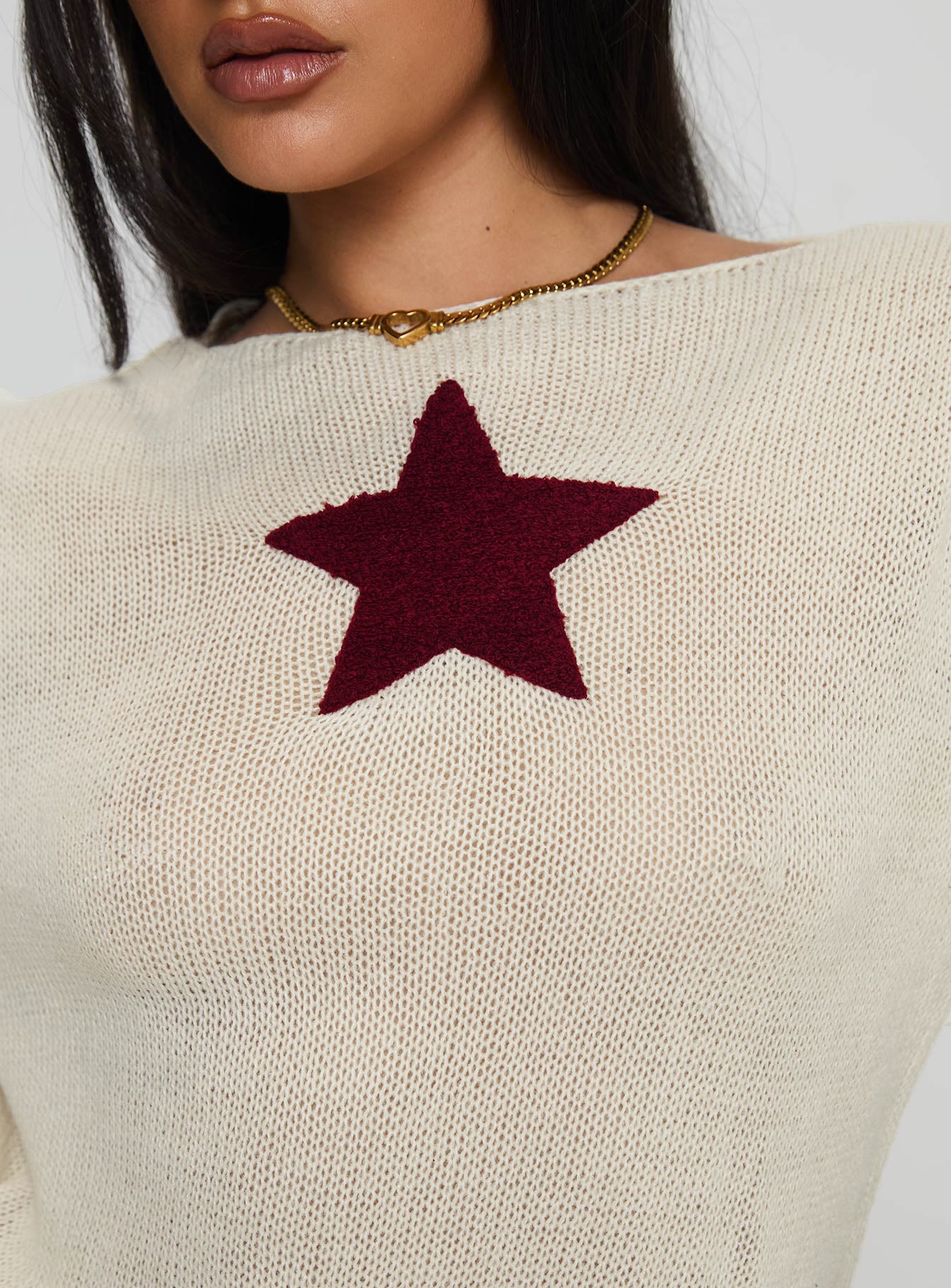 Big Star Knit Sweater Cream Clearance 100% Guaranteed