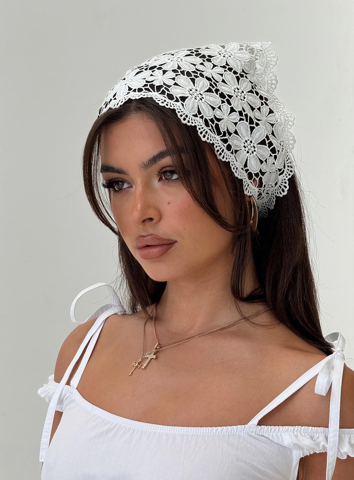 Pinot Lace Hair Scarf White Latest