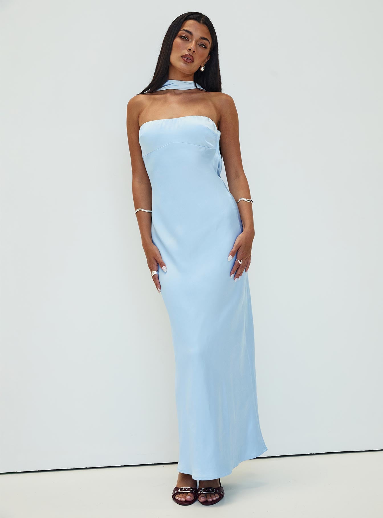 Legacies Strapless Maxi Dress Icy Blue Free Shipping Pices