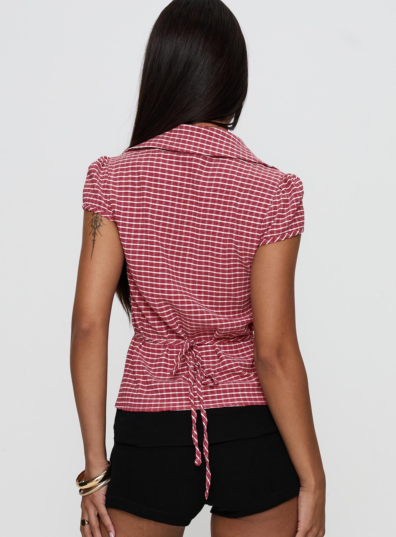 Arianwyn Top Red Check Discount Professional