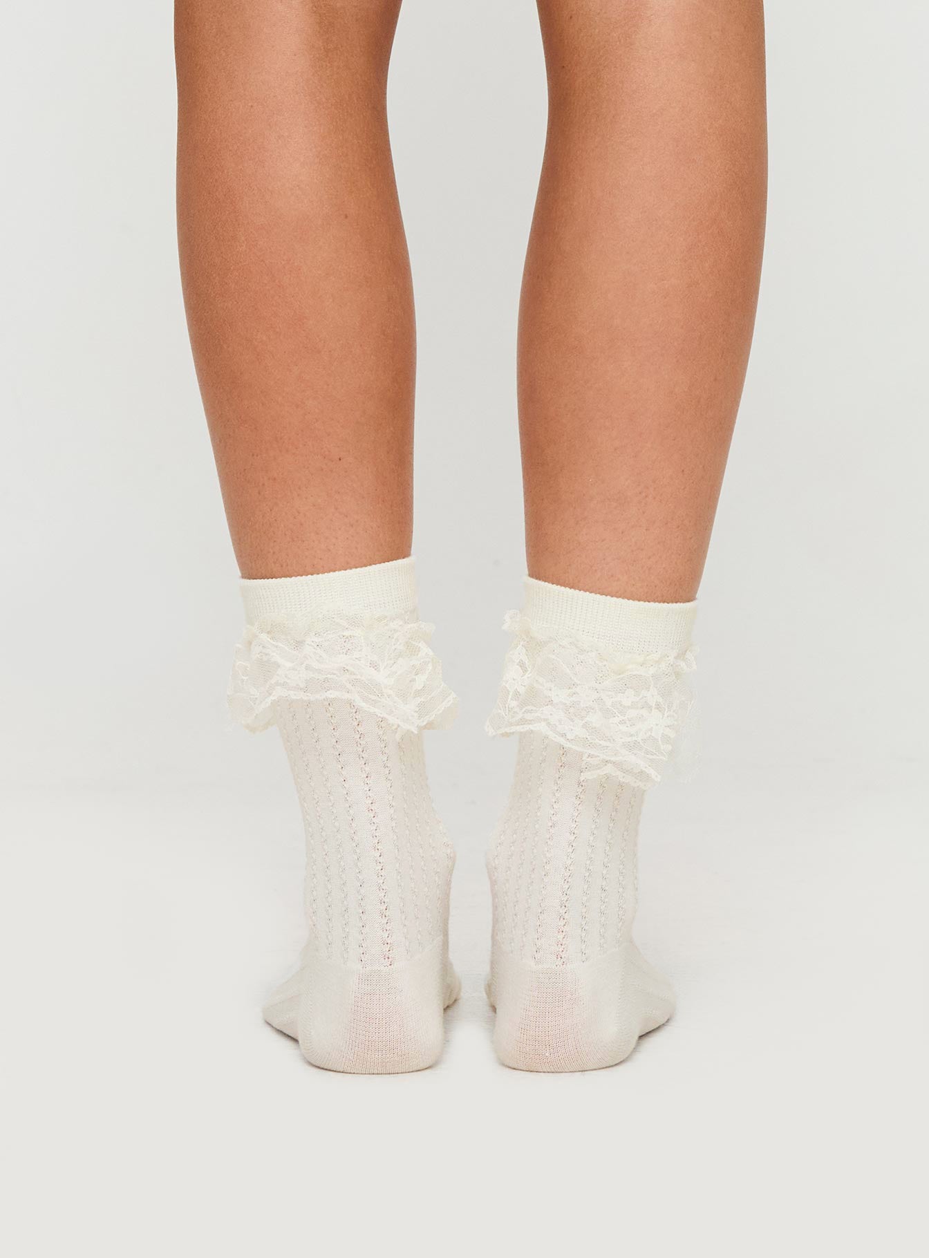 Josefina Frill Sock White Top Quality Cheap Pice