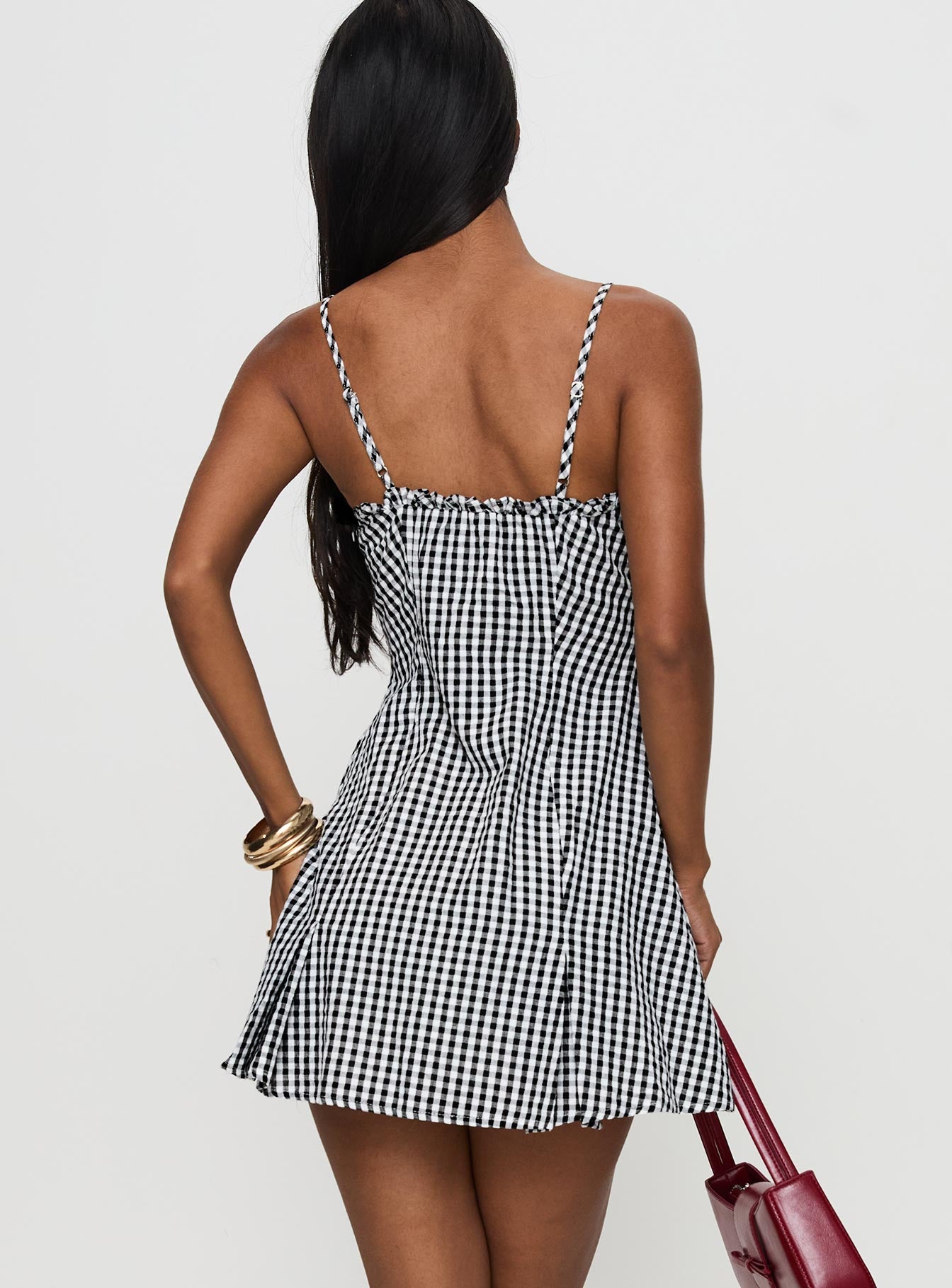 Bessette Mini Dress Black Gingham Outlet Popular