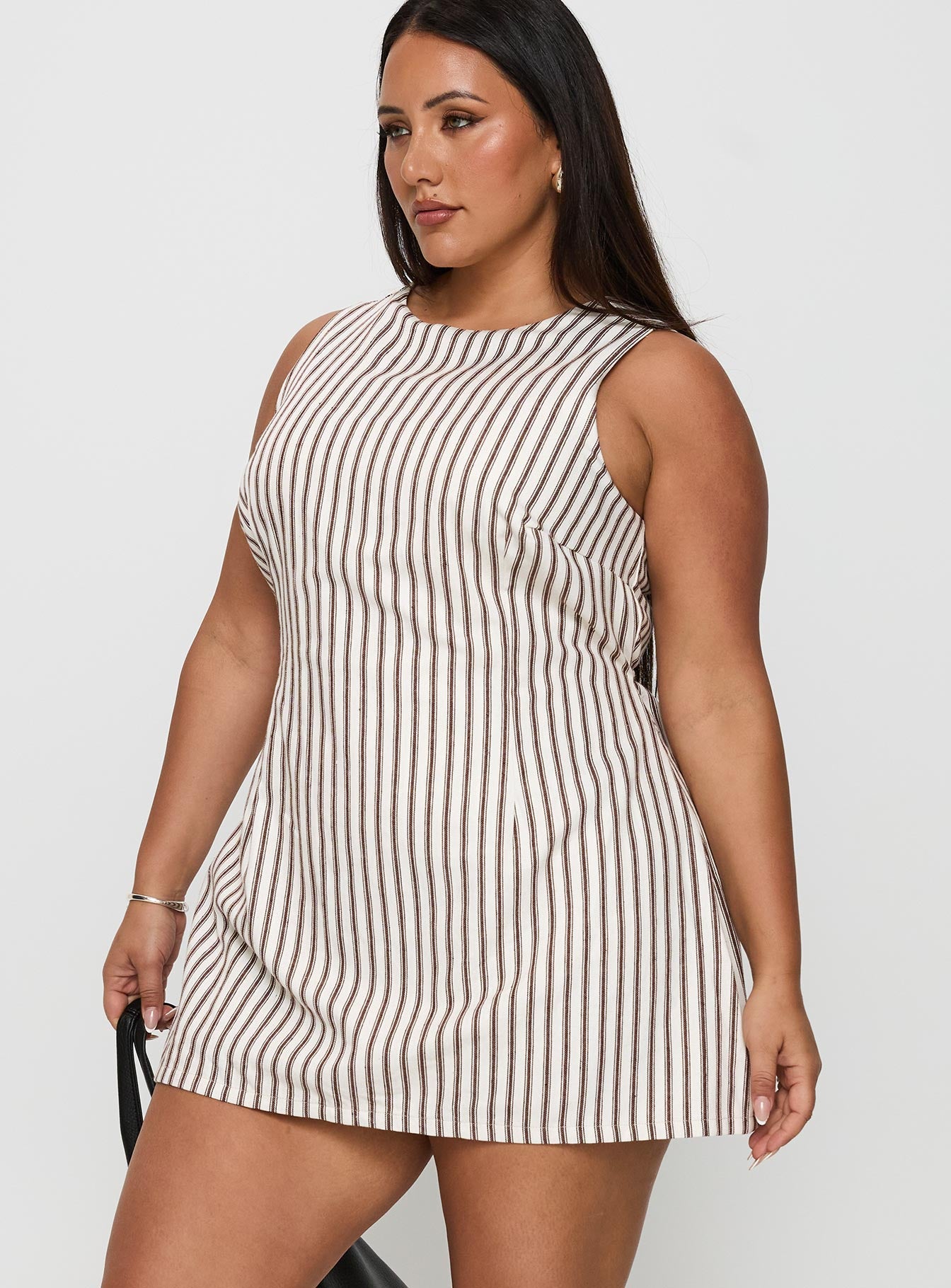 Yumiko Romper Brown Stripe Curve Clearance Factory Outlet