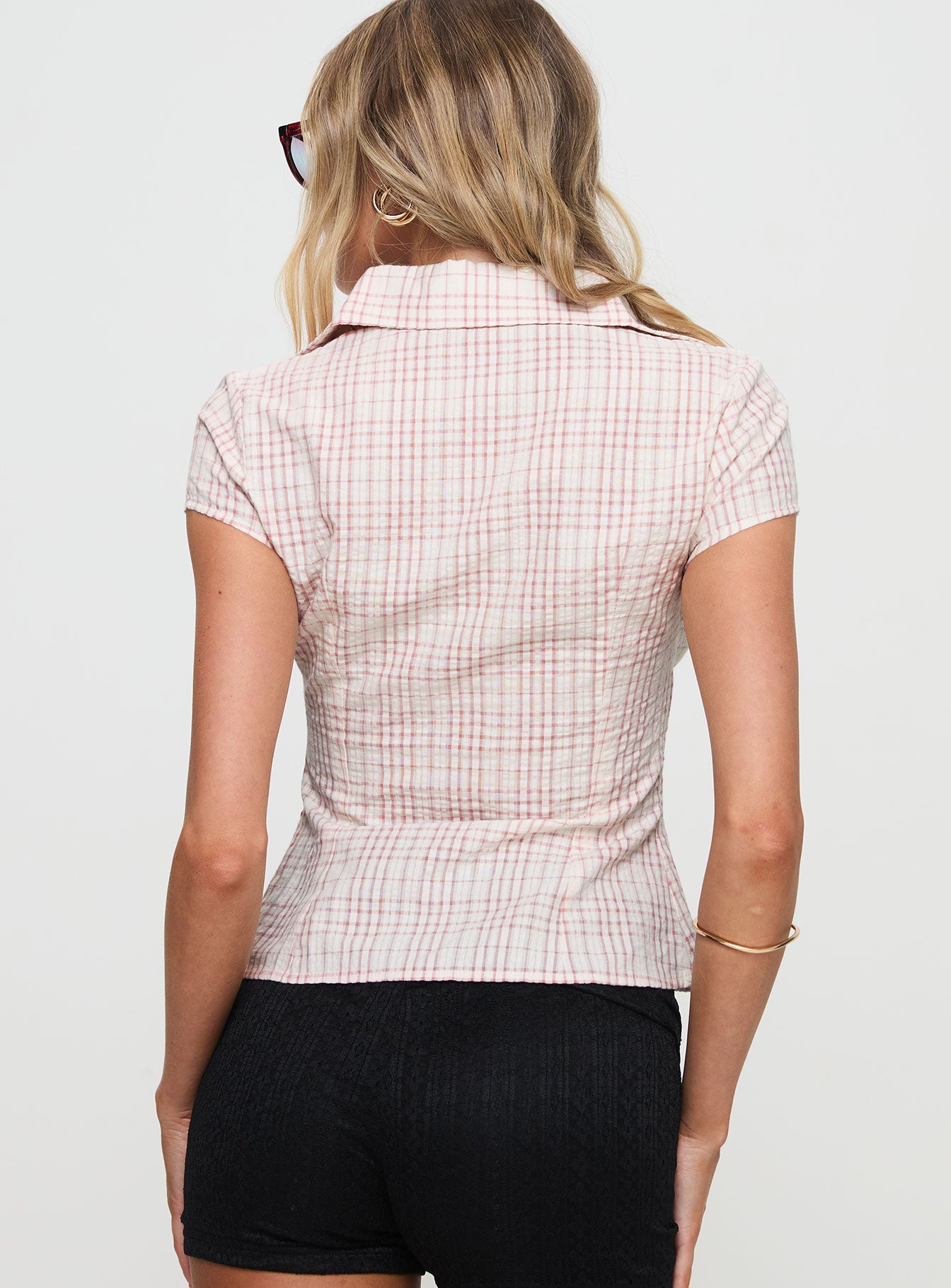 Cottesloe Blouse Top Pink Check Pices Online