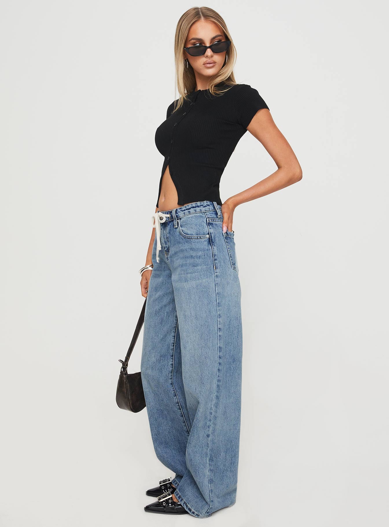 Mellowed Out Slouchy Jeans Mid Blue Buy Cheap Explore