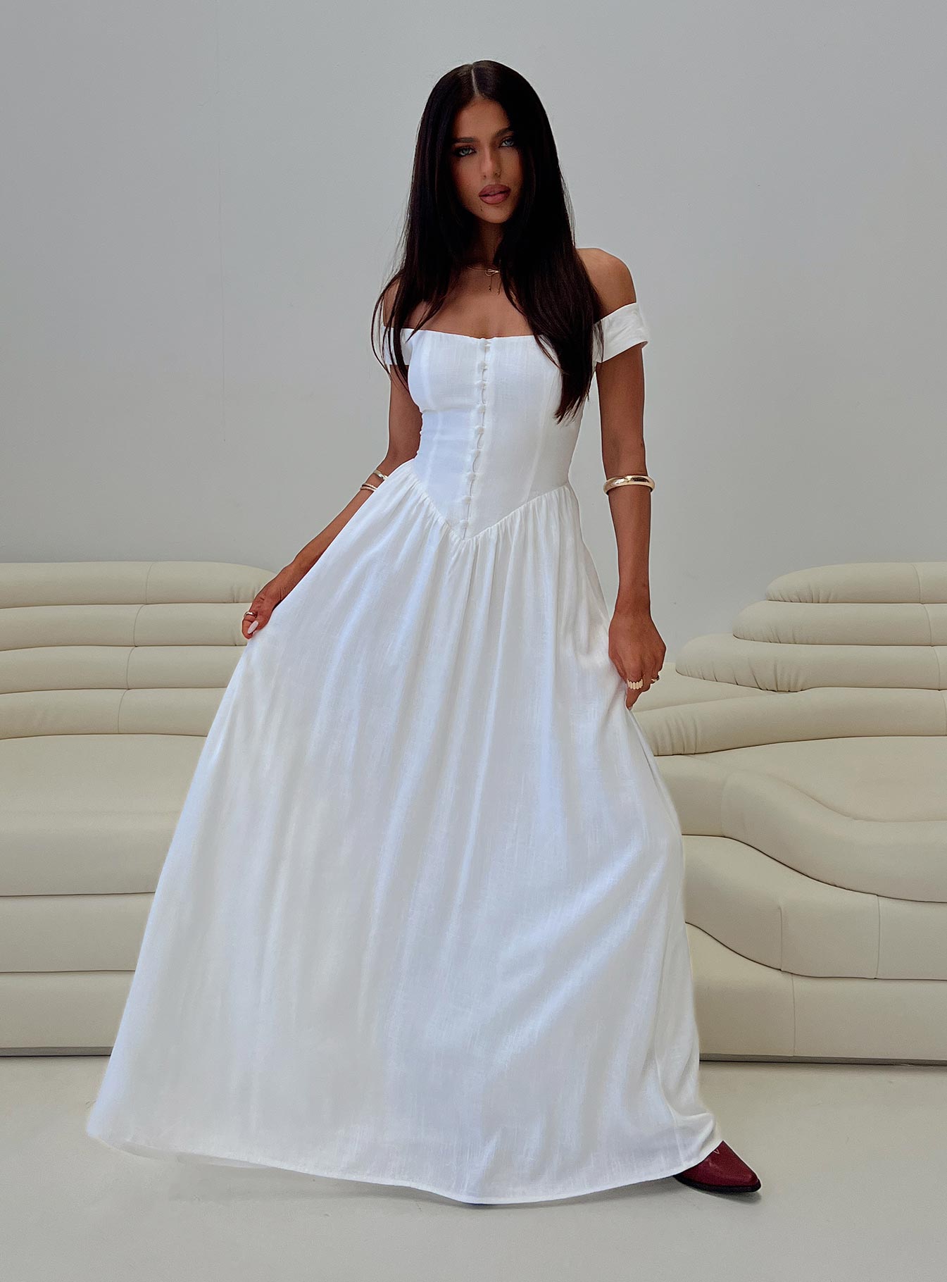 Romantic Maxi Dress White Cheap Sale Ebay