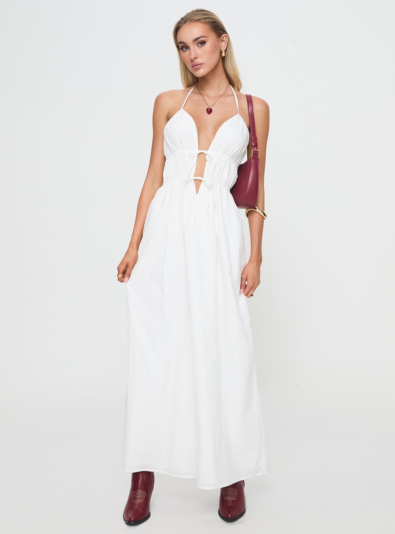 Dalston Maxi Dress White Cheap Professional