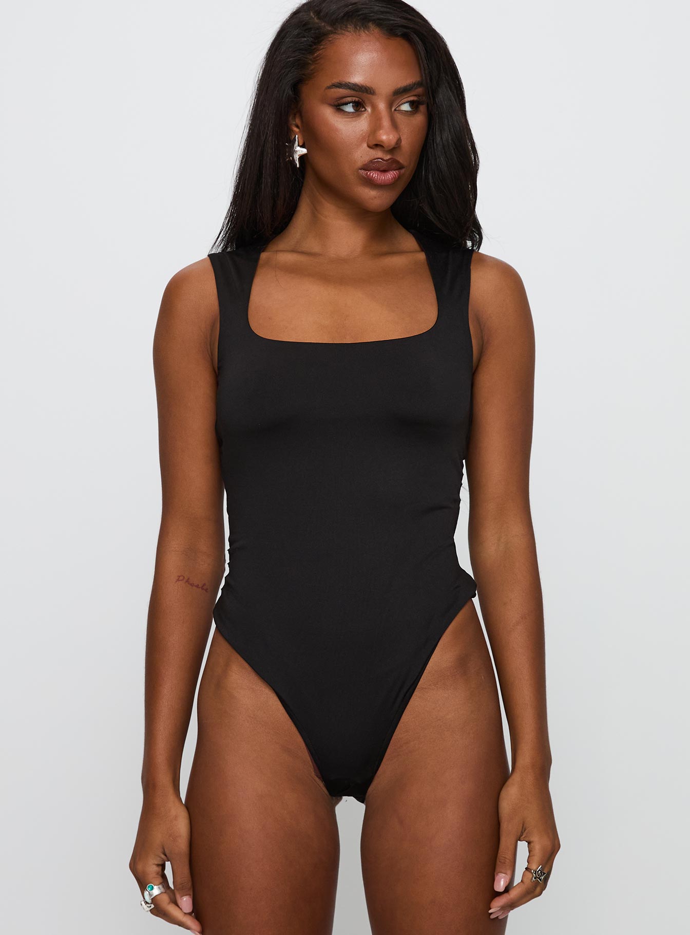 So Divine Cut Out Bodysuit Black Free Shipping Fashionable