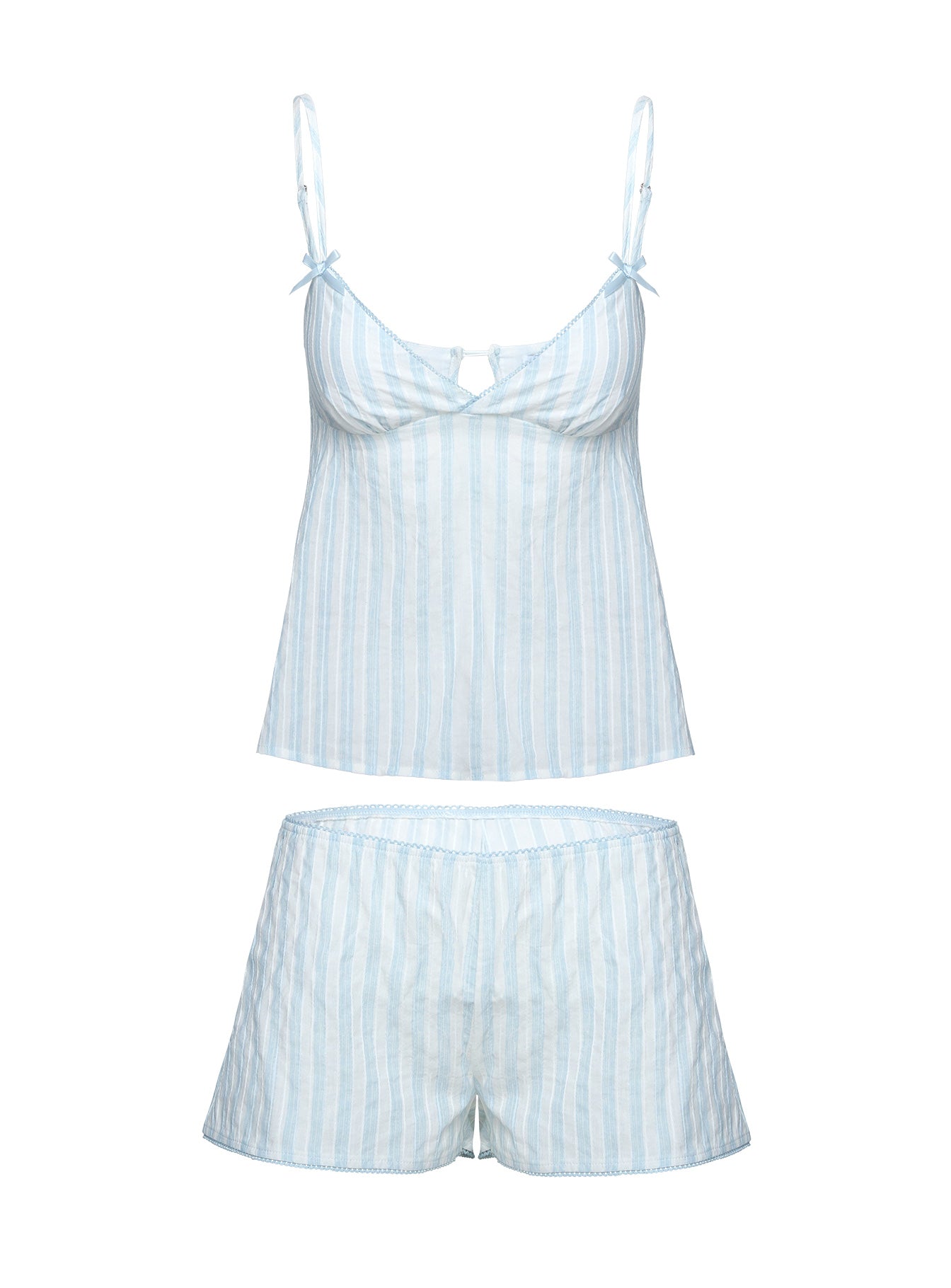 Tenderness Lace Sleep Set Blue / White Stripe Outlet Order