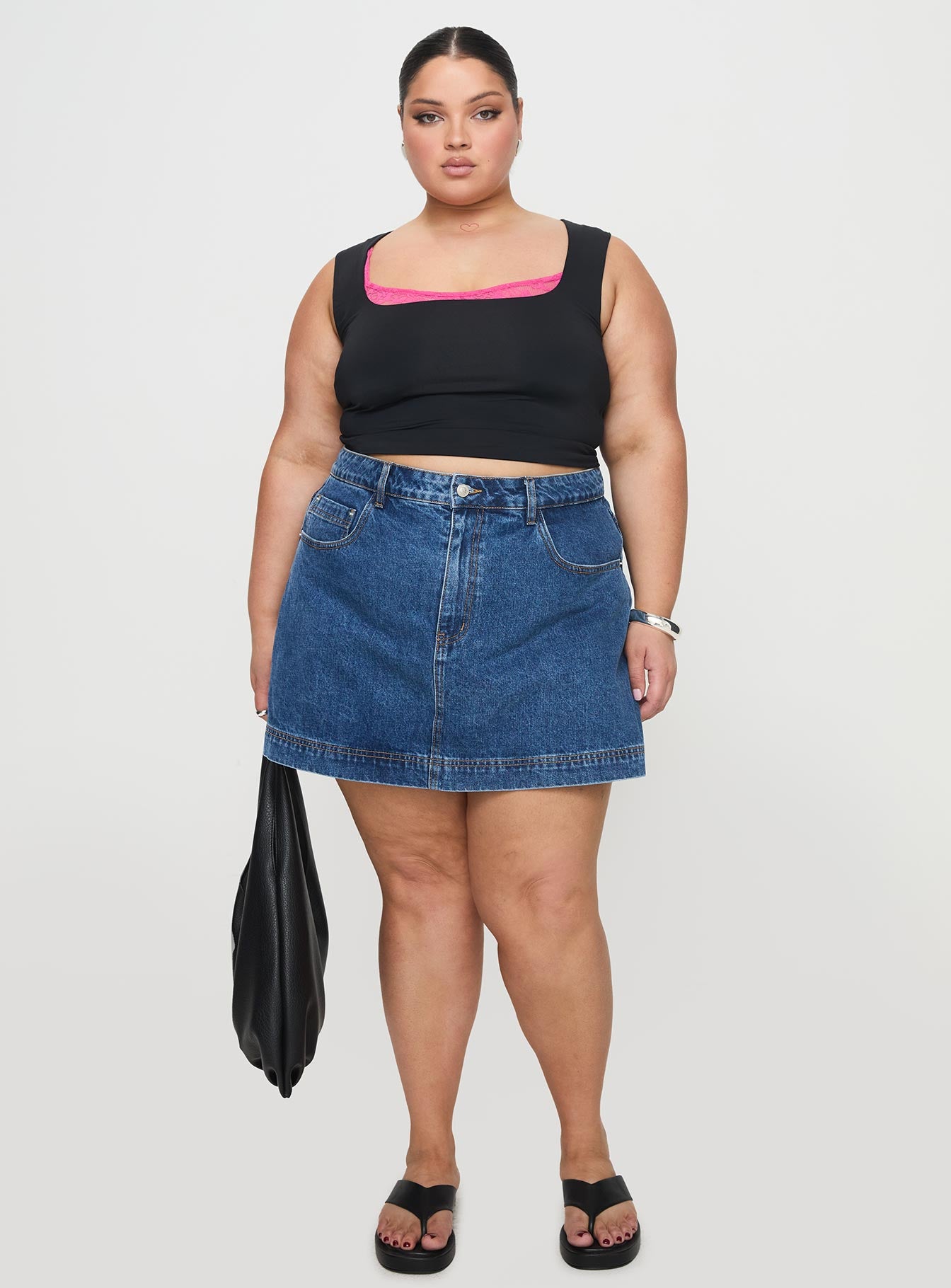 Gazelle Denim Skort Mid Wash Curve Discount Best Seller