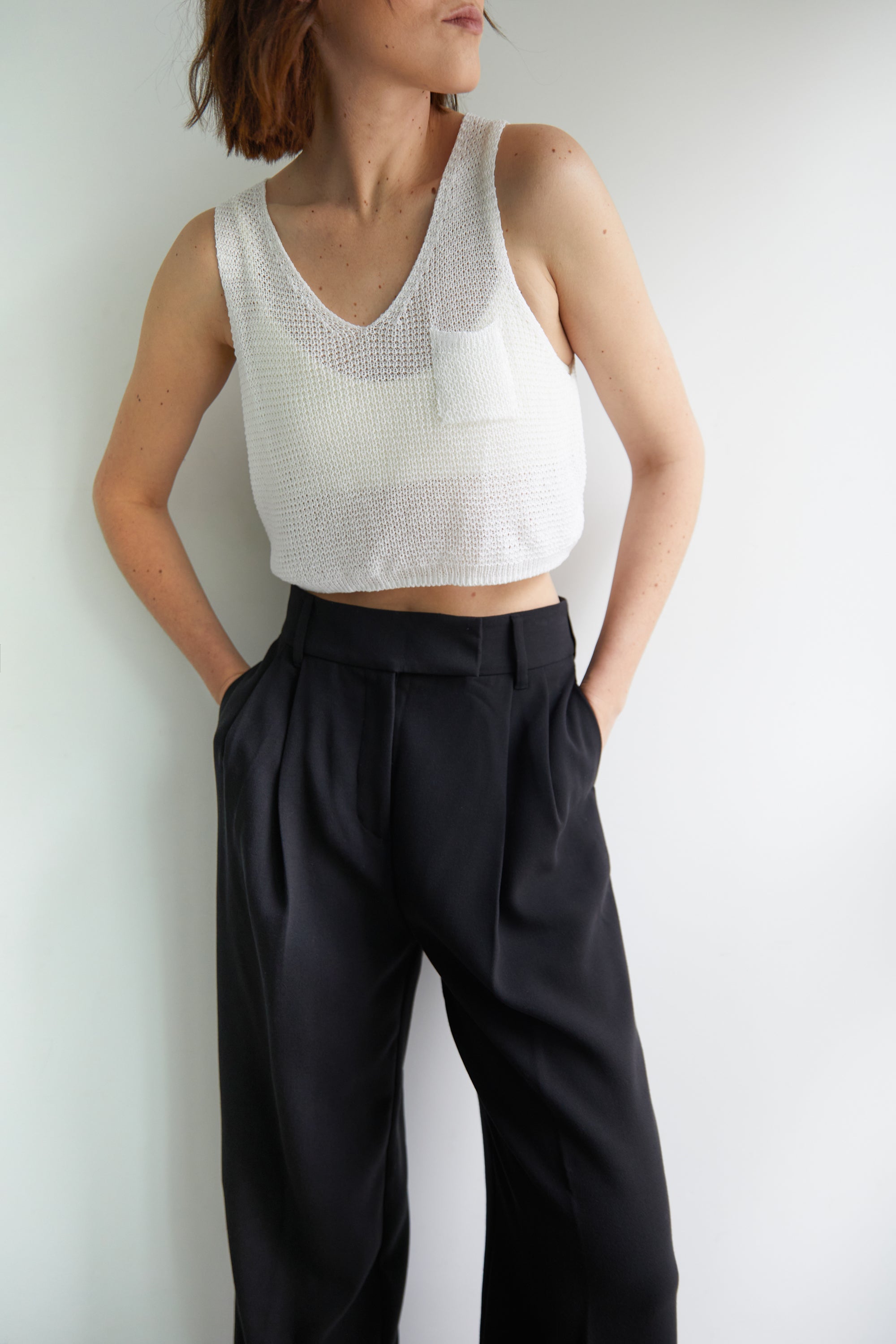 LOOSE KNIT CROPPED TANK Buy Sale Online