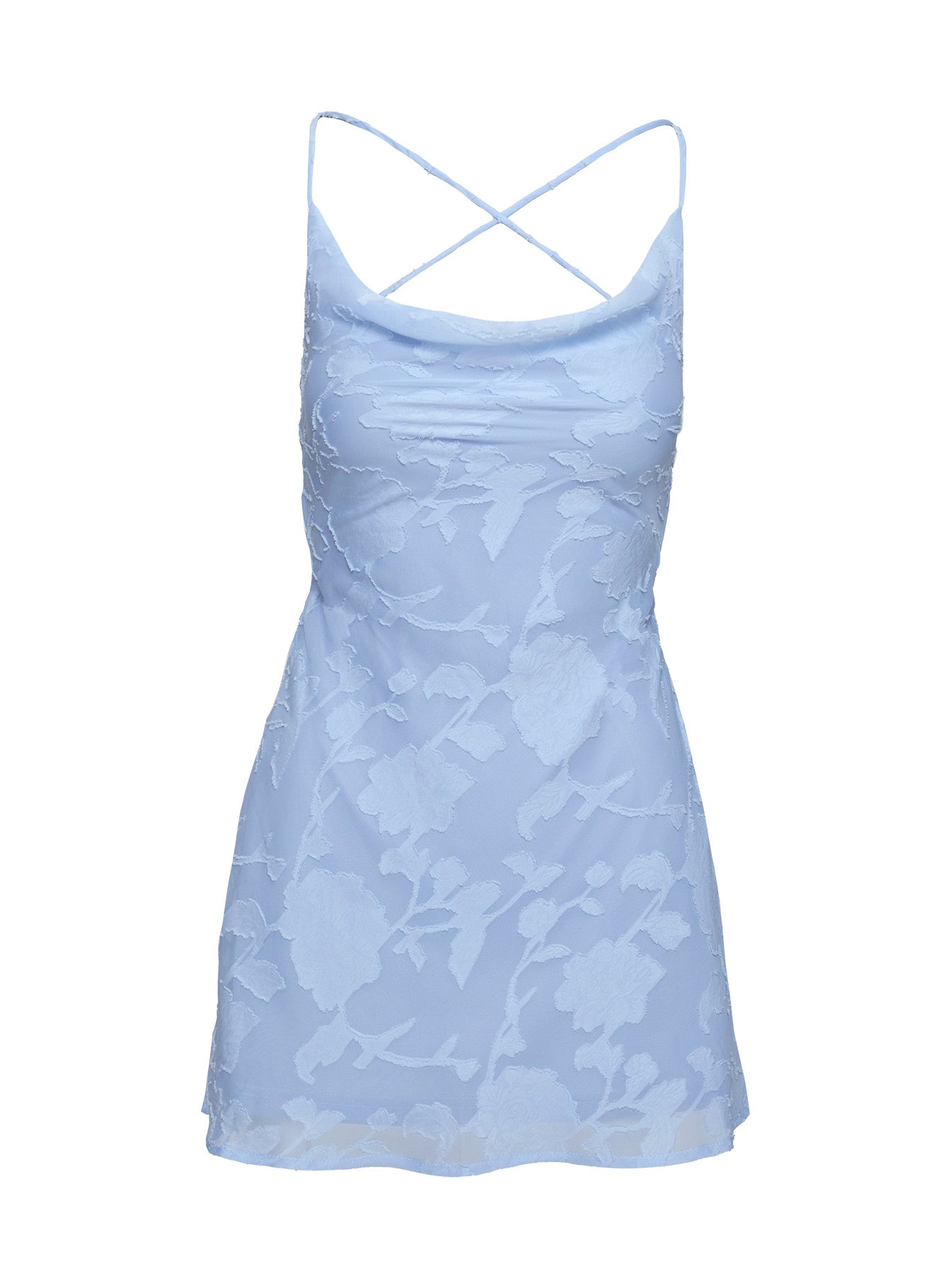 Celena Mini Dress Light Blue Burnout Petite Cheap Pice For Sale