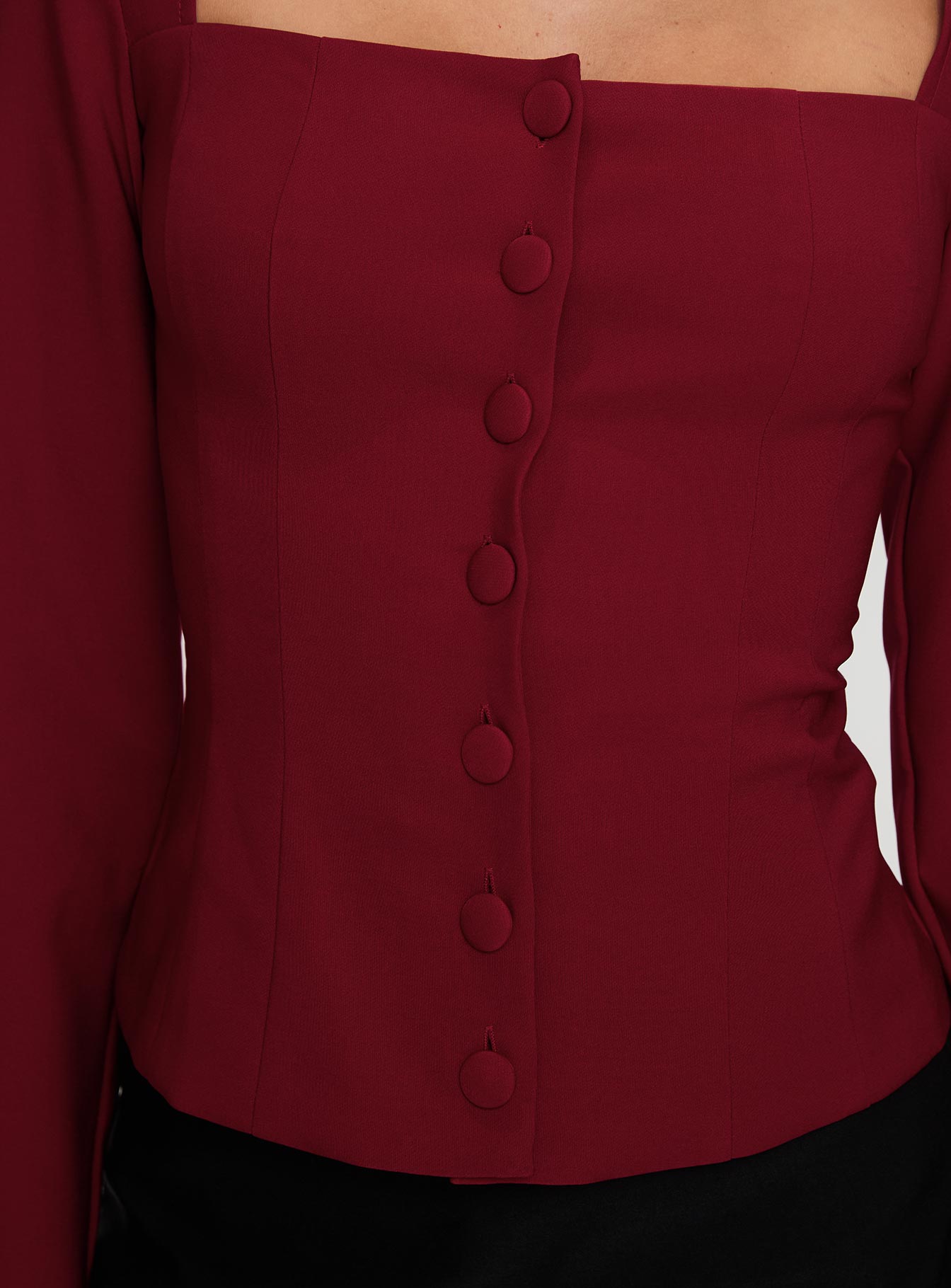 Gaskin Long Sleeve Top Burgundy Sale Best