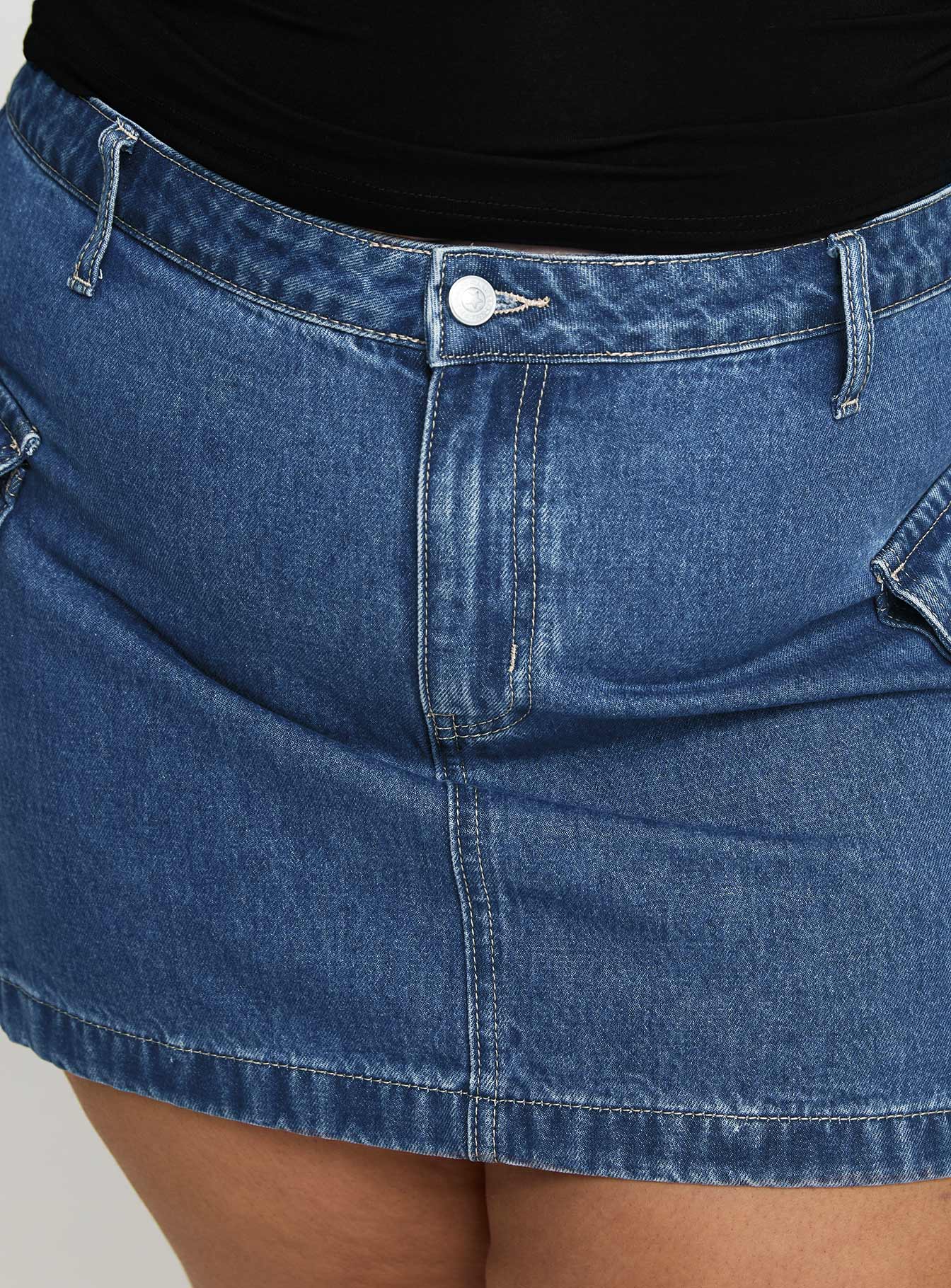 Zakai Cargo Denim Mini Skirt Mid Blue Curve Pay With Visa Sale Online