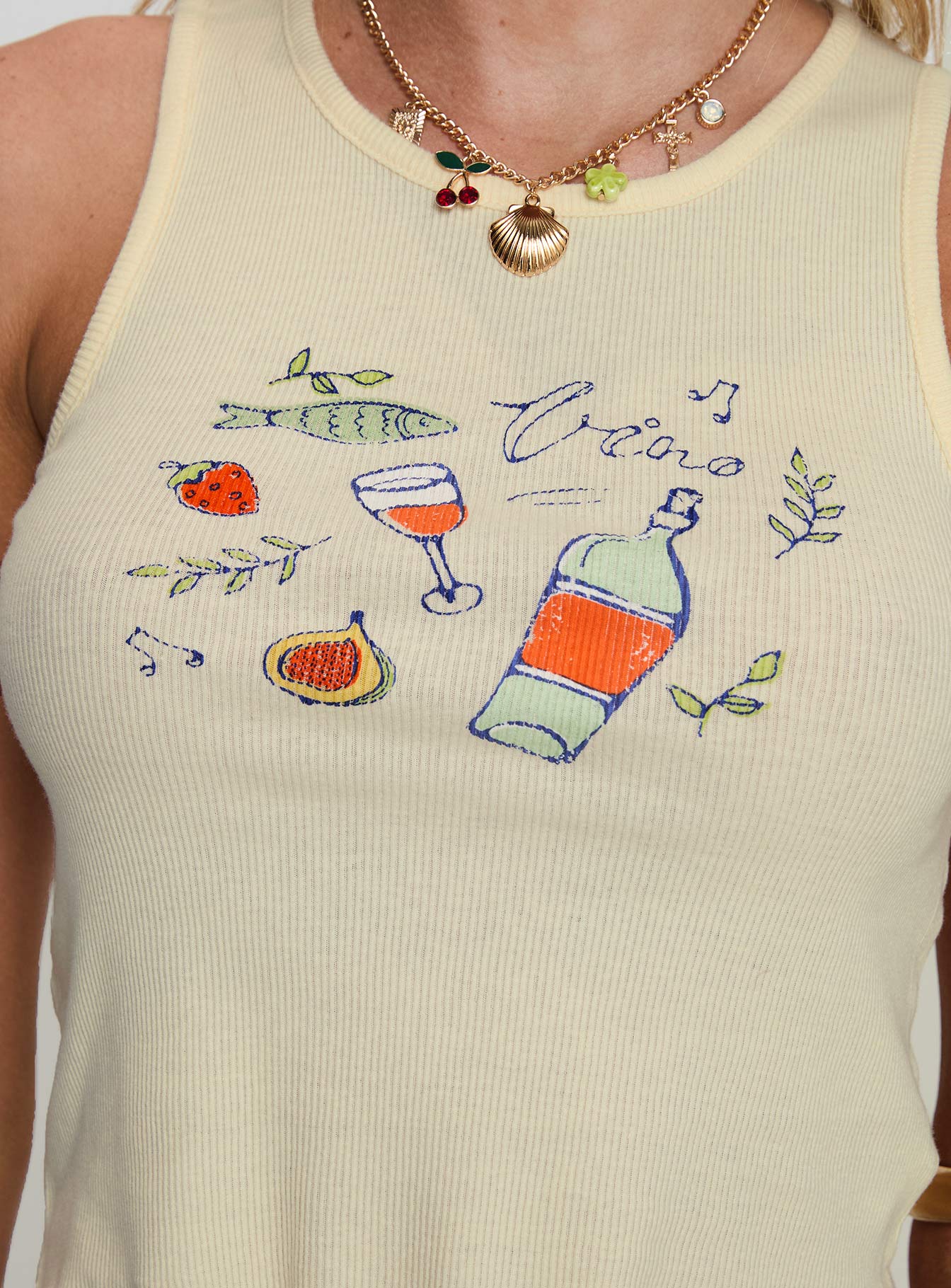 Music In The Park Tank Top Cream Outlet 100% Authentic