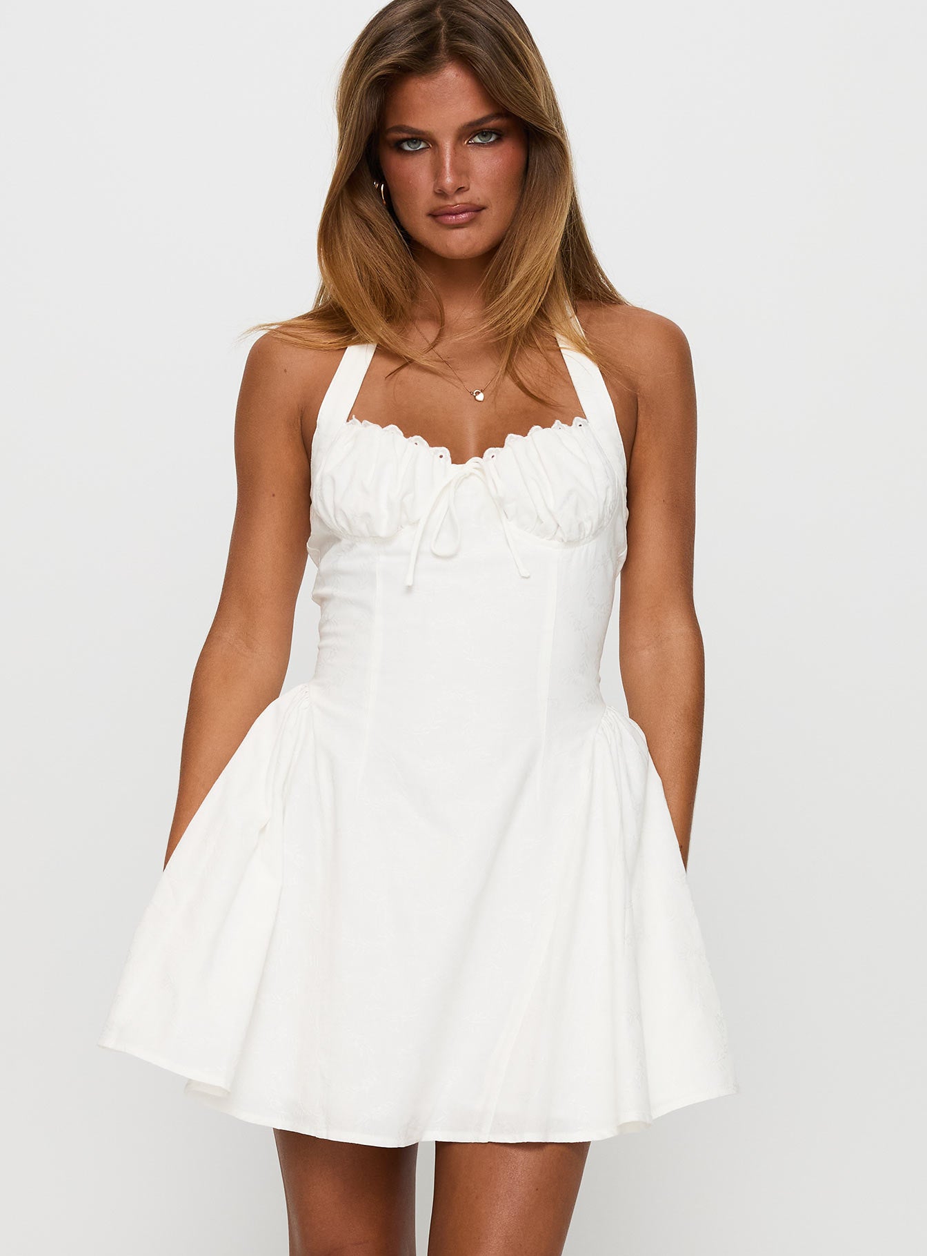 Sweet Words Halter Mini Dress White Outlet With Paypal Order