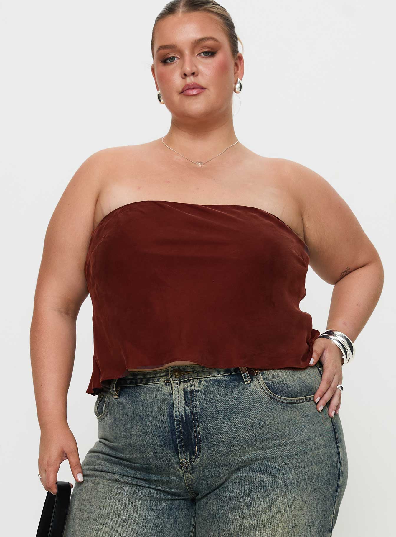 Lucelia Strapless Top Brown Curve Largest Supplier For Sale