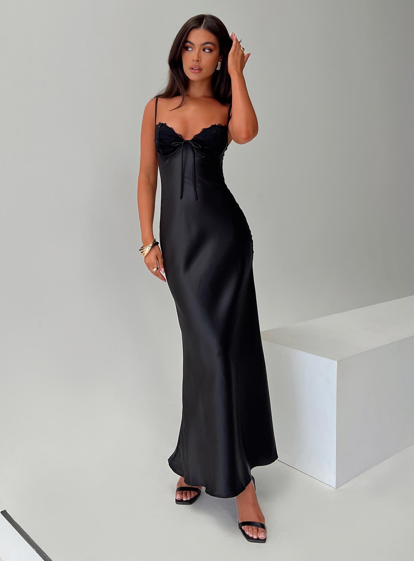 Fadyen Bias Cut Maxi Dress Black Petite Buy Cheap Buy