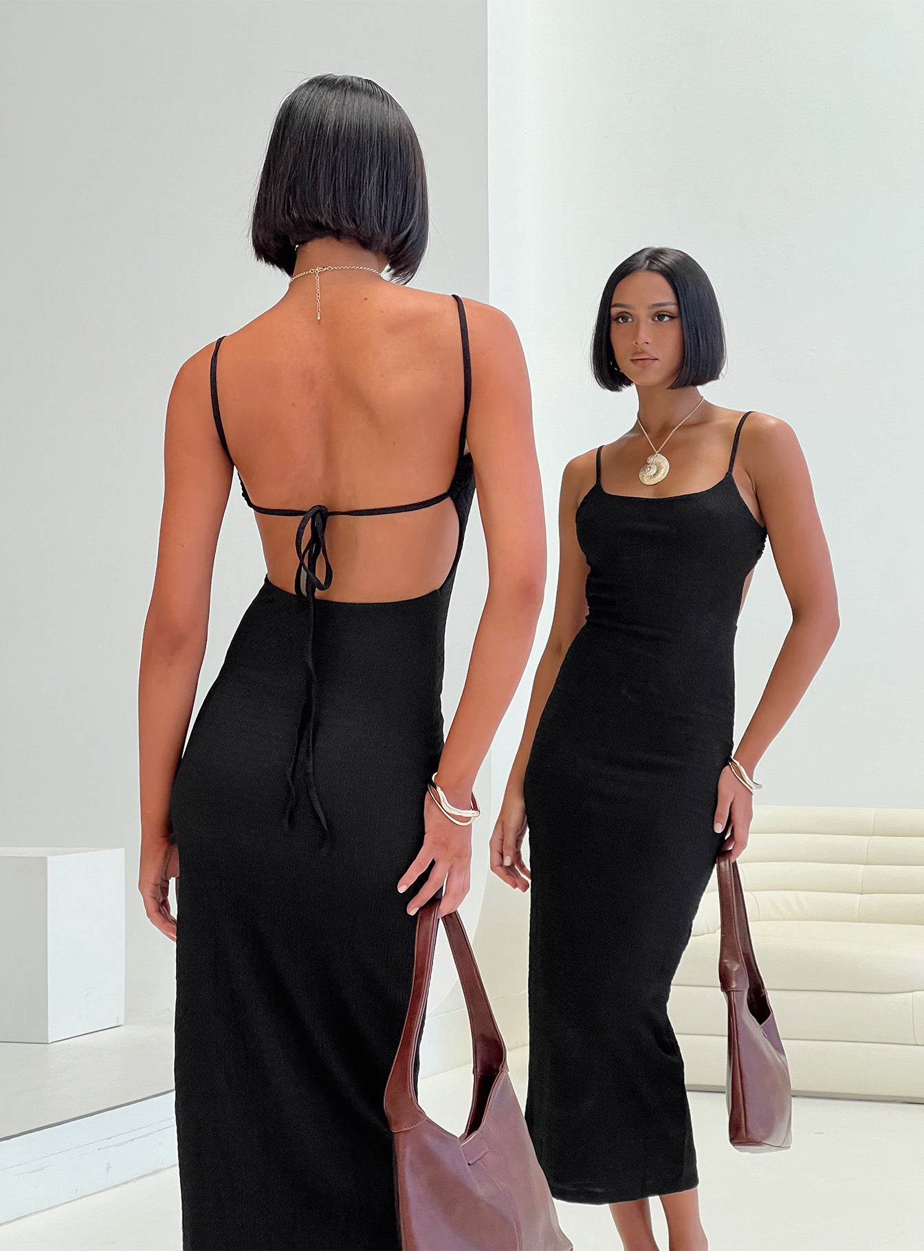 Elestria Maxi Dress Black 2025 Unisex Online