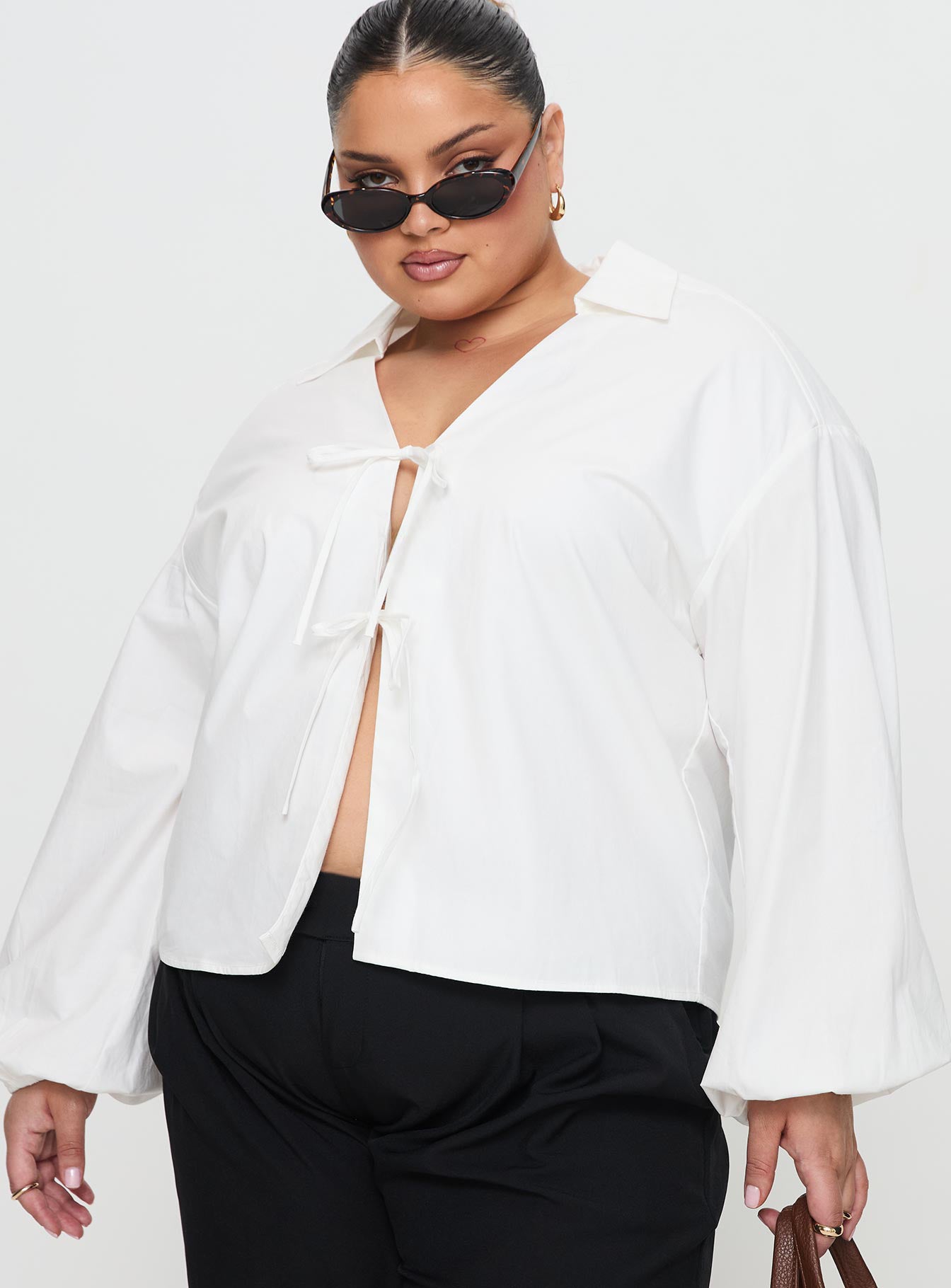 Rinon Long Sleeve Top White Curve Visit Online