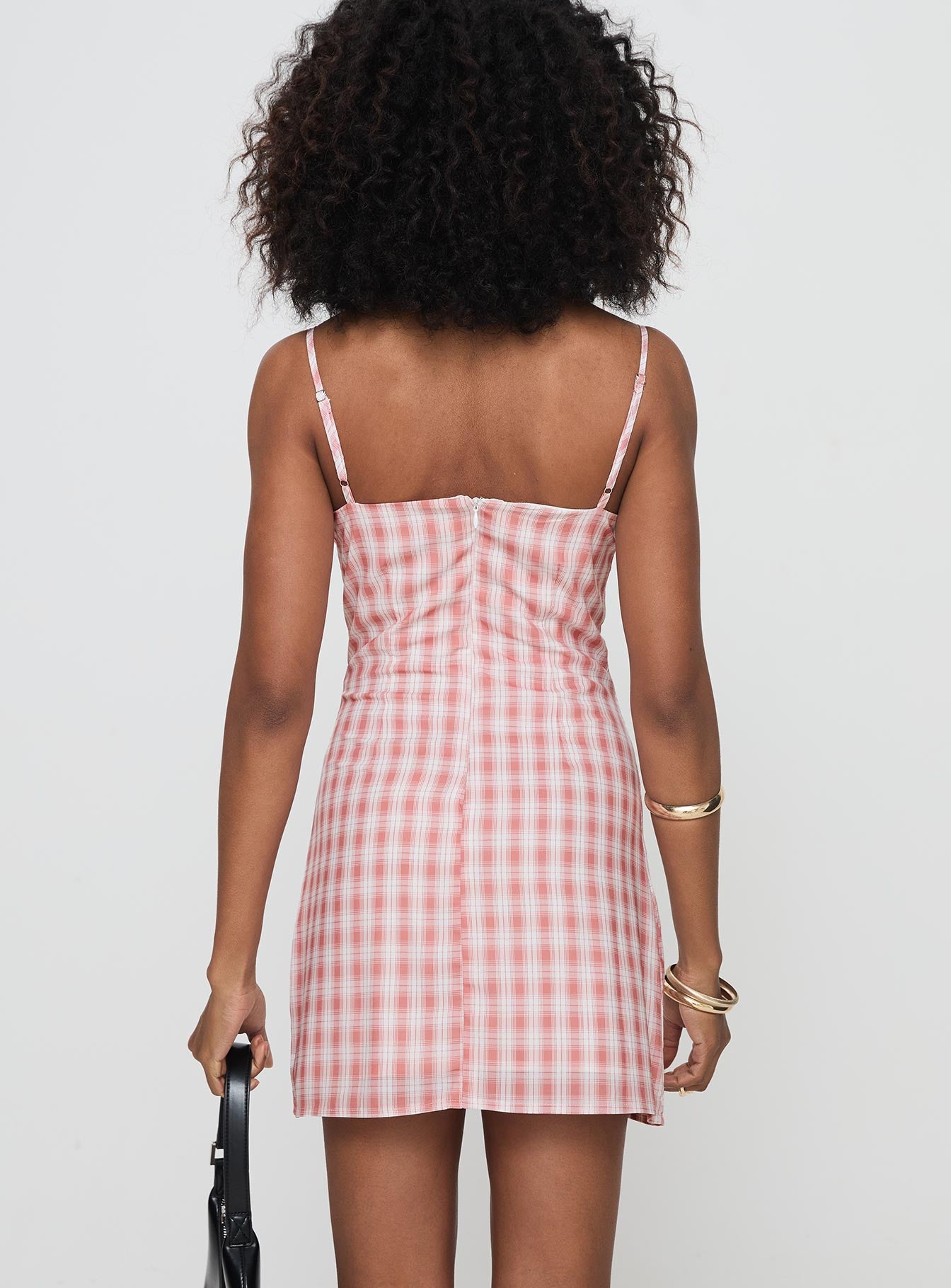 Poto Mini Dress Pink Check For Sale