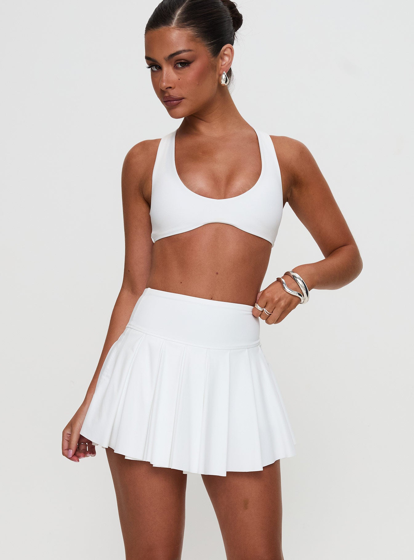 Dynamic Pleat Active Skort White Free Shipping Fake