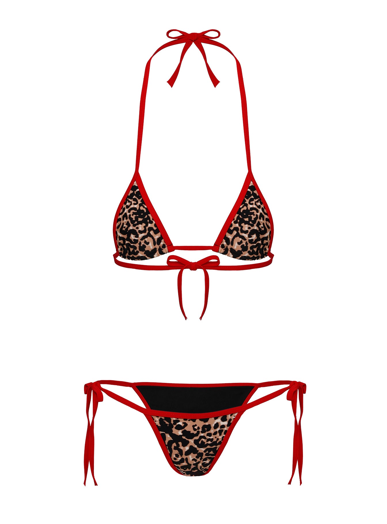 Blaylock Triangle Bikini Top Red / Leopard Clearance With Mastercard