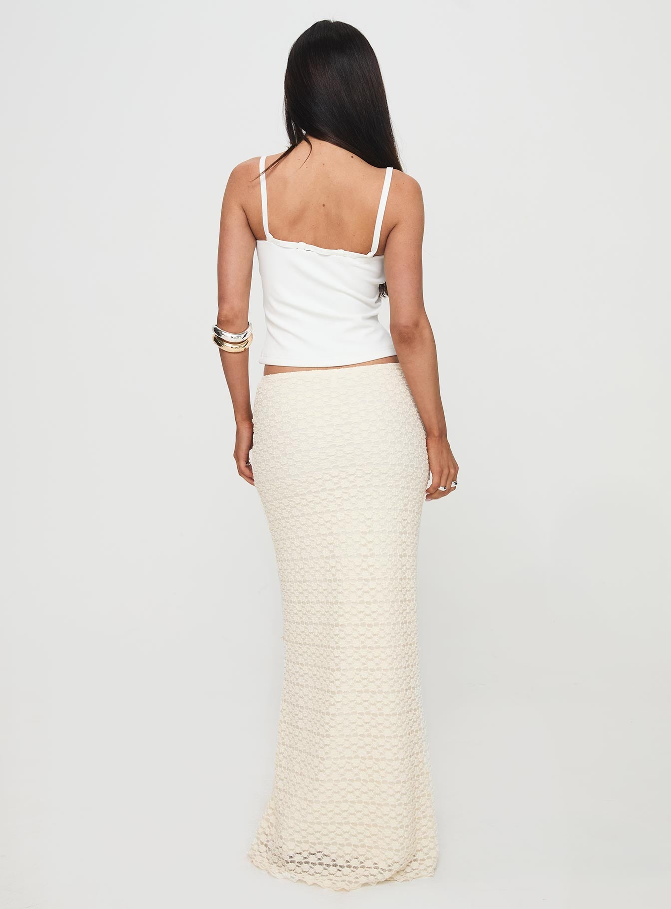 Incandescent Maxi Skirt Cream Free Shipping Shop For