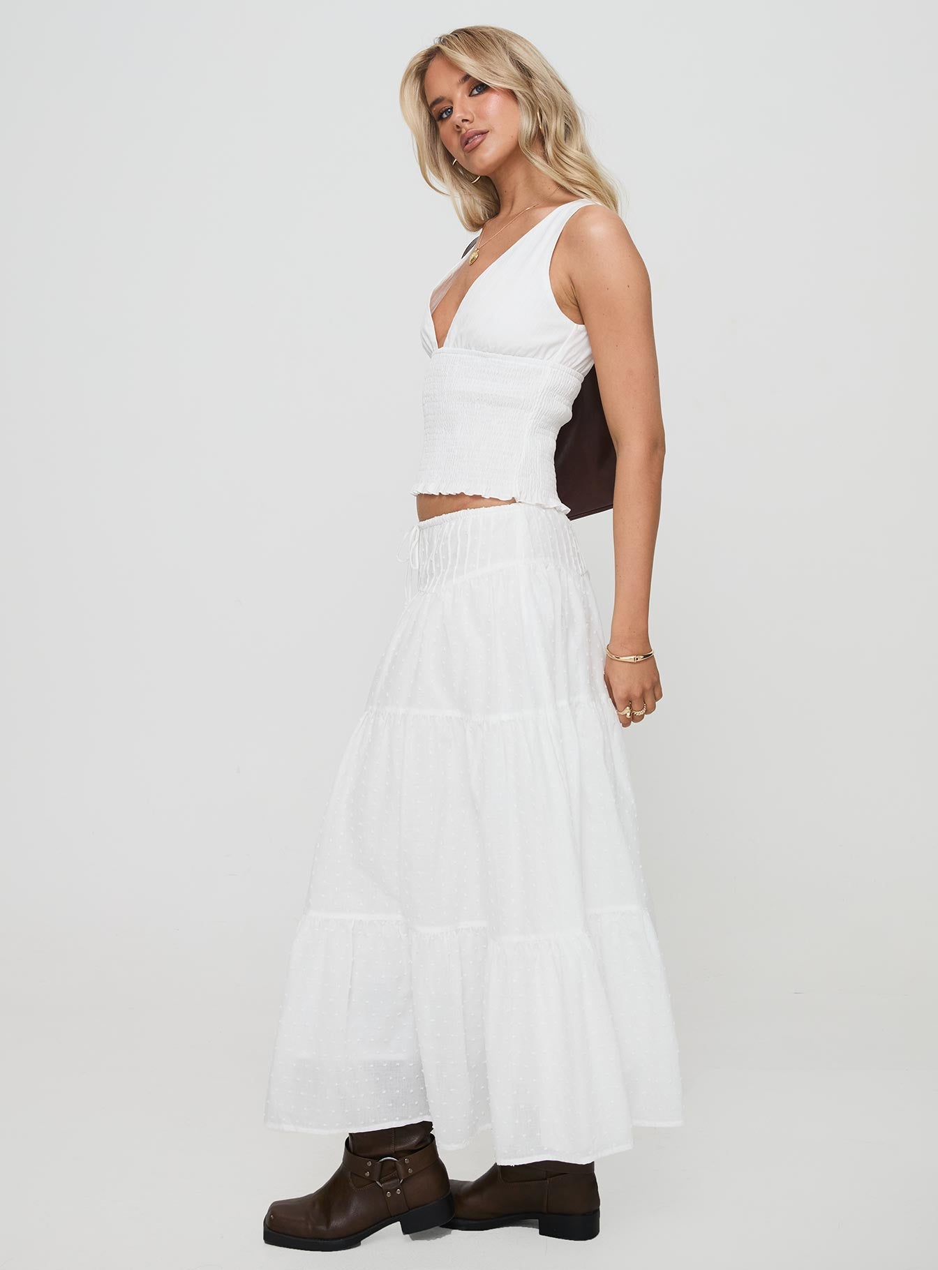 Cherry On Top Maxi Skirt White Limited Edition Sale Online