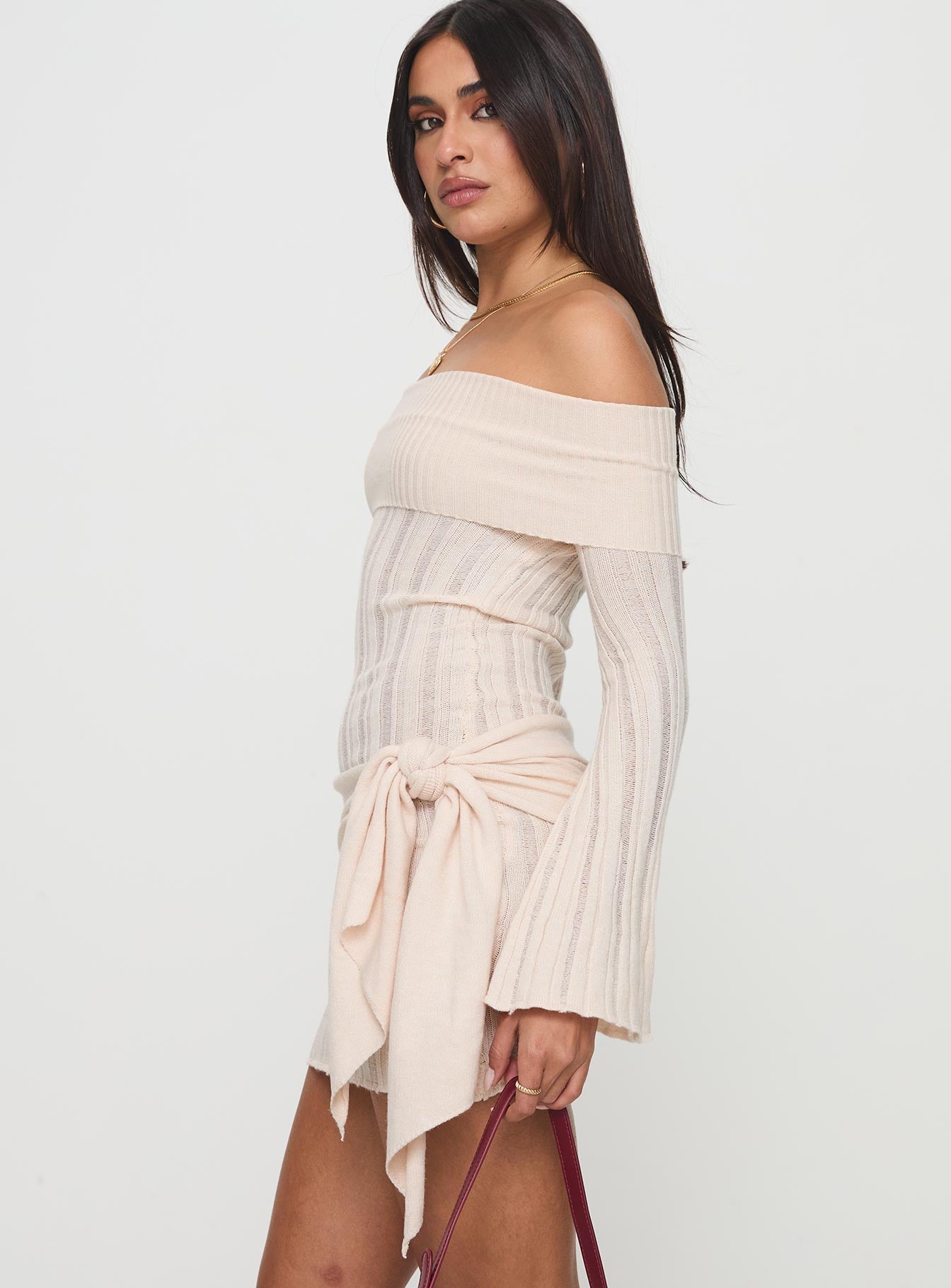 Oalie Off The Shoulder Mini Dress Cream Buy Cheap Best Store To Get