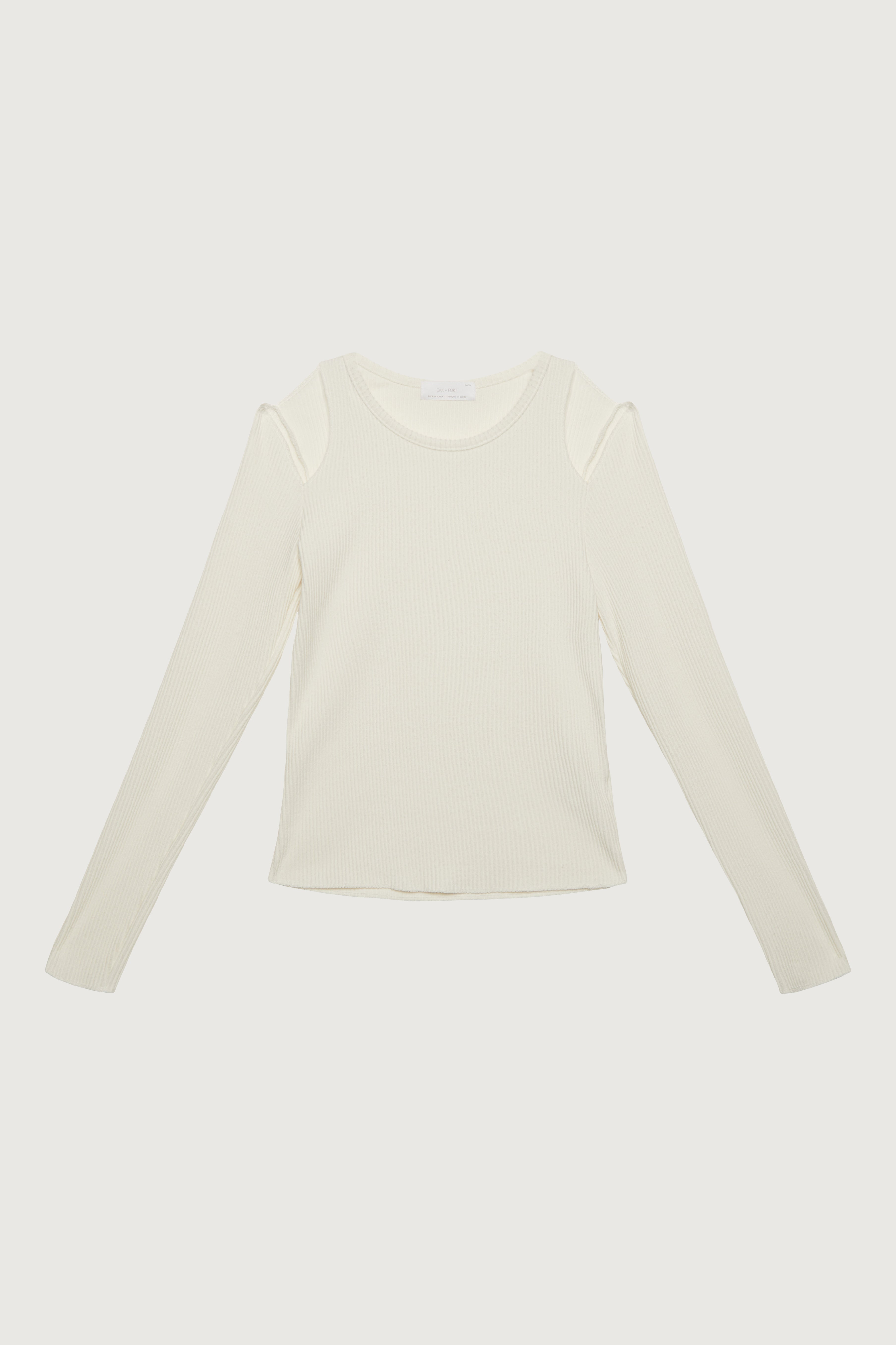 RIBBED LONG SLEEVE TOP WITH CUTOUTS Marketable