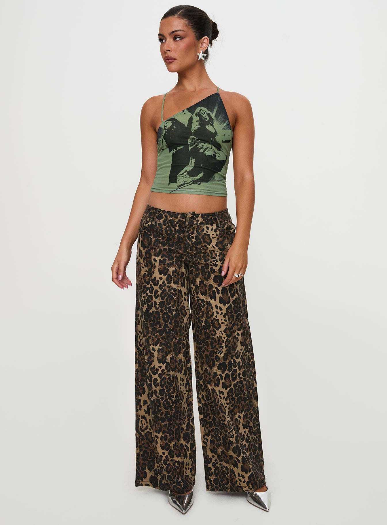 Pantar Low Rise Pants Leopard Sale Lowest Pice