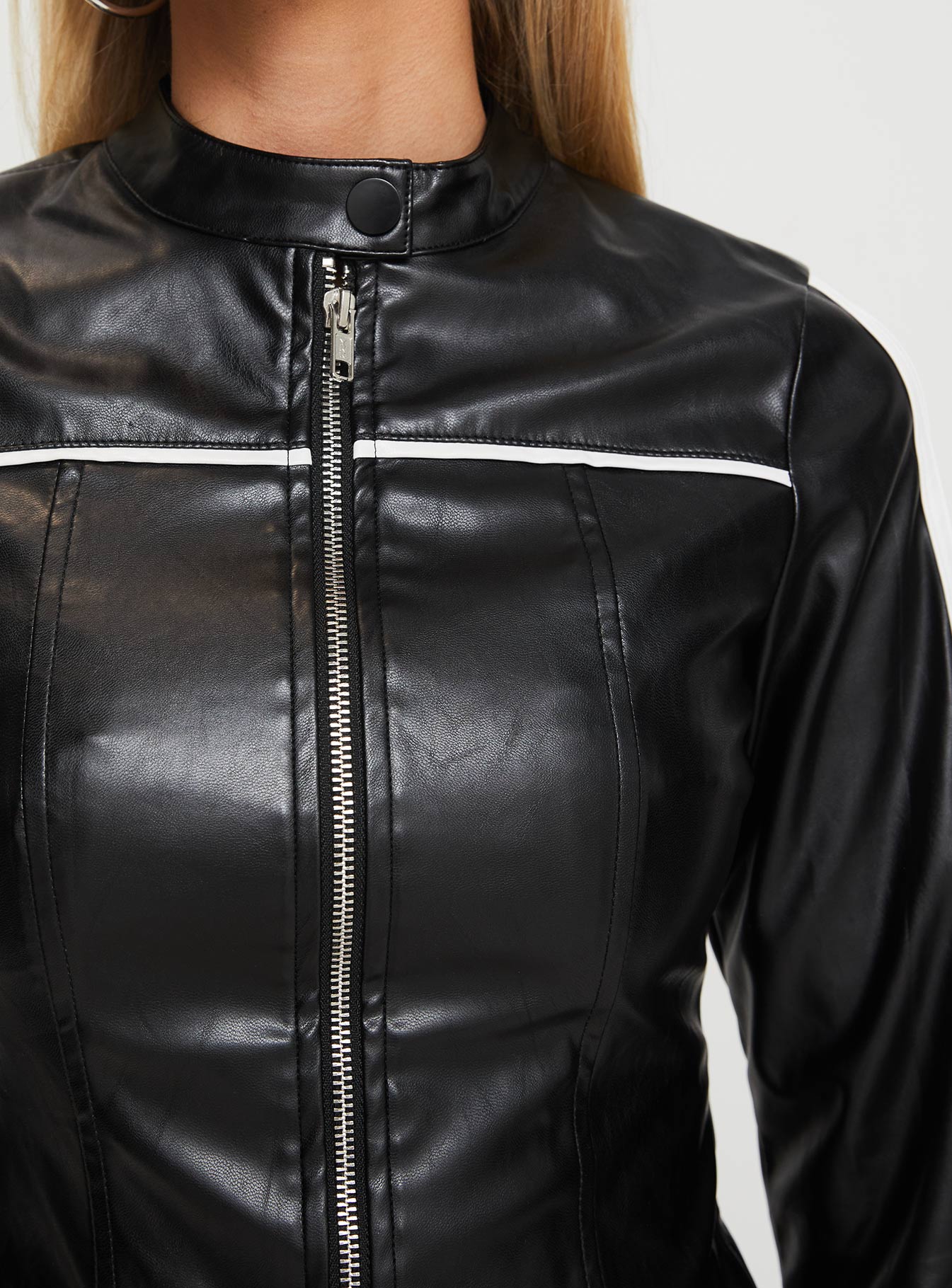 Lowgan Faux Leather Jacket Black Cheap Sale Pay With Paypal