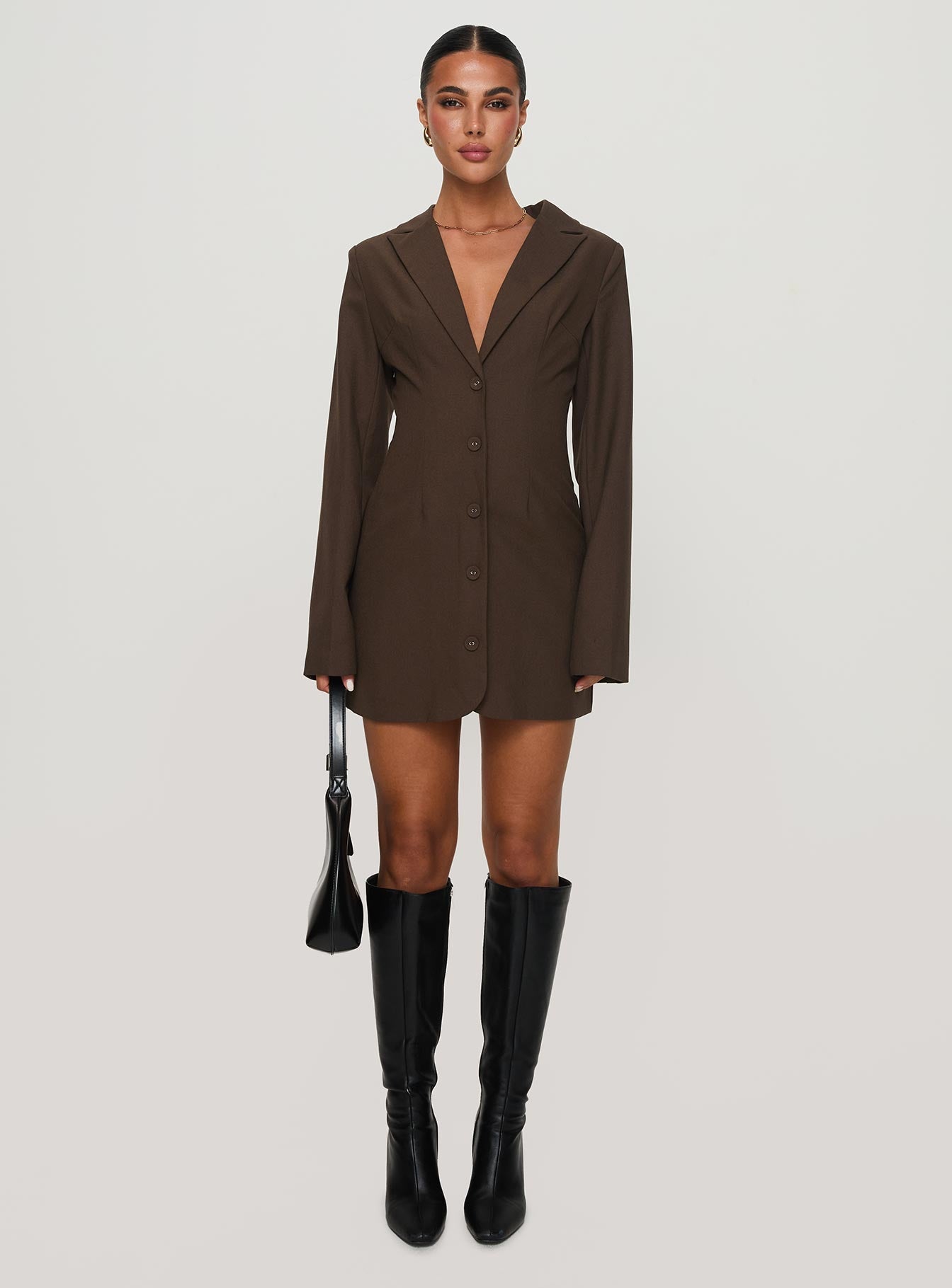 Dianah Blazer Mini Dress Brown Buy Cheap Authentic