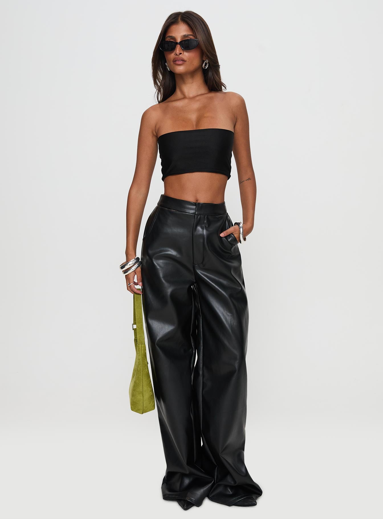 Tempted Faux Leather Pant Black Sale With Paypal