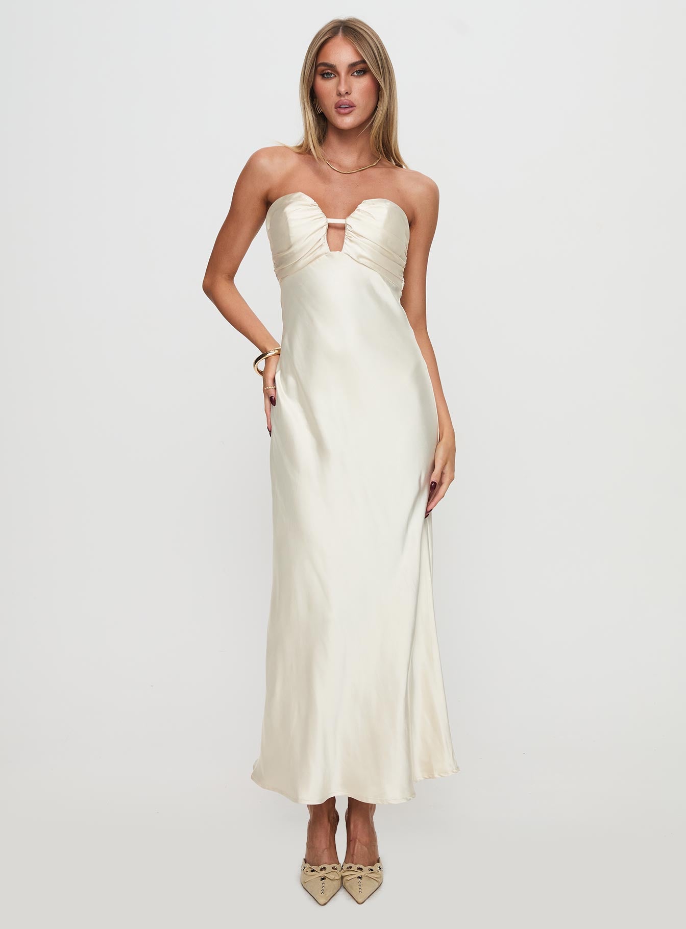Cyprian Strapless Maxi Dress Champagne Latest Collections For Sale