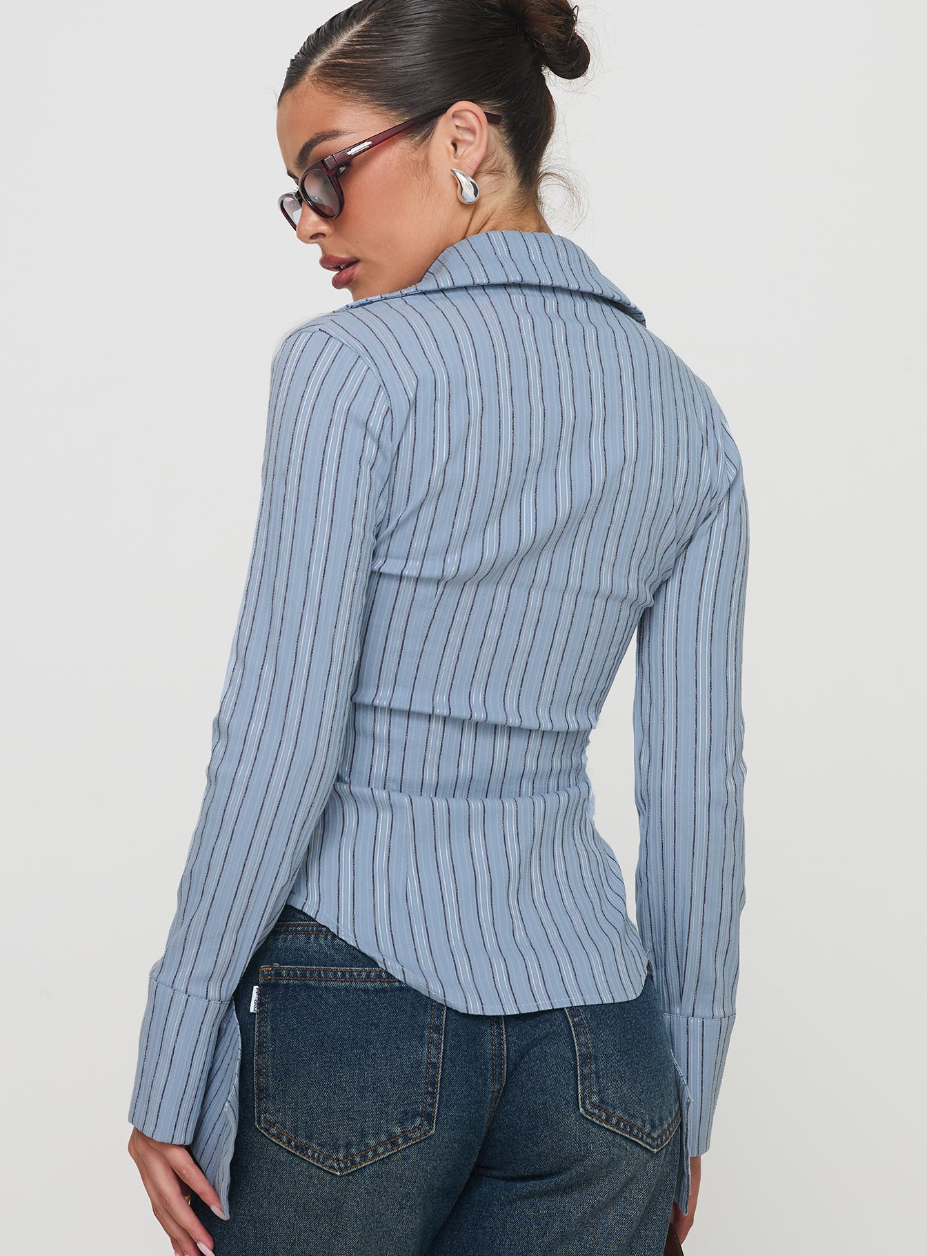 Madlin Long Sleeve Top Blue Stripe Discount Shop For