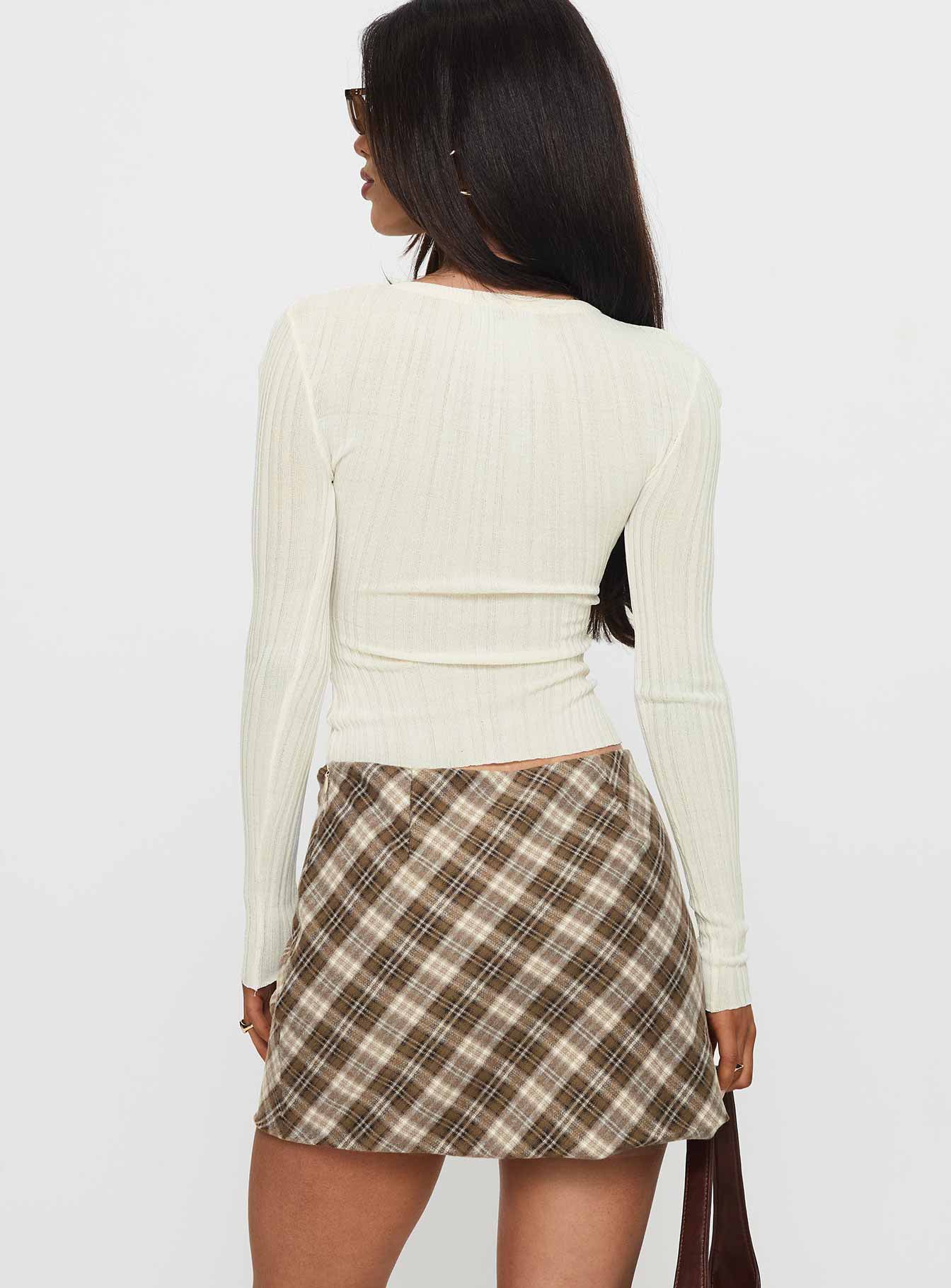 Point Of View Mini Skirt Brown Check Pay With Paypal Cheap Pice