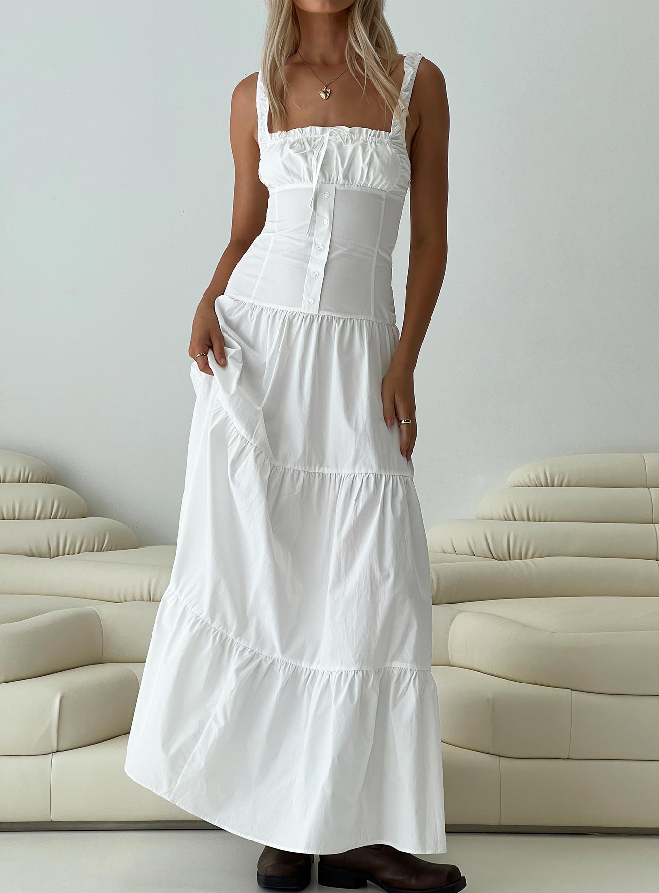 Heart Shaped Maxi Dress White Online Online Outlet Sale