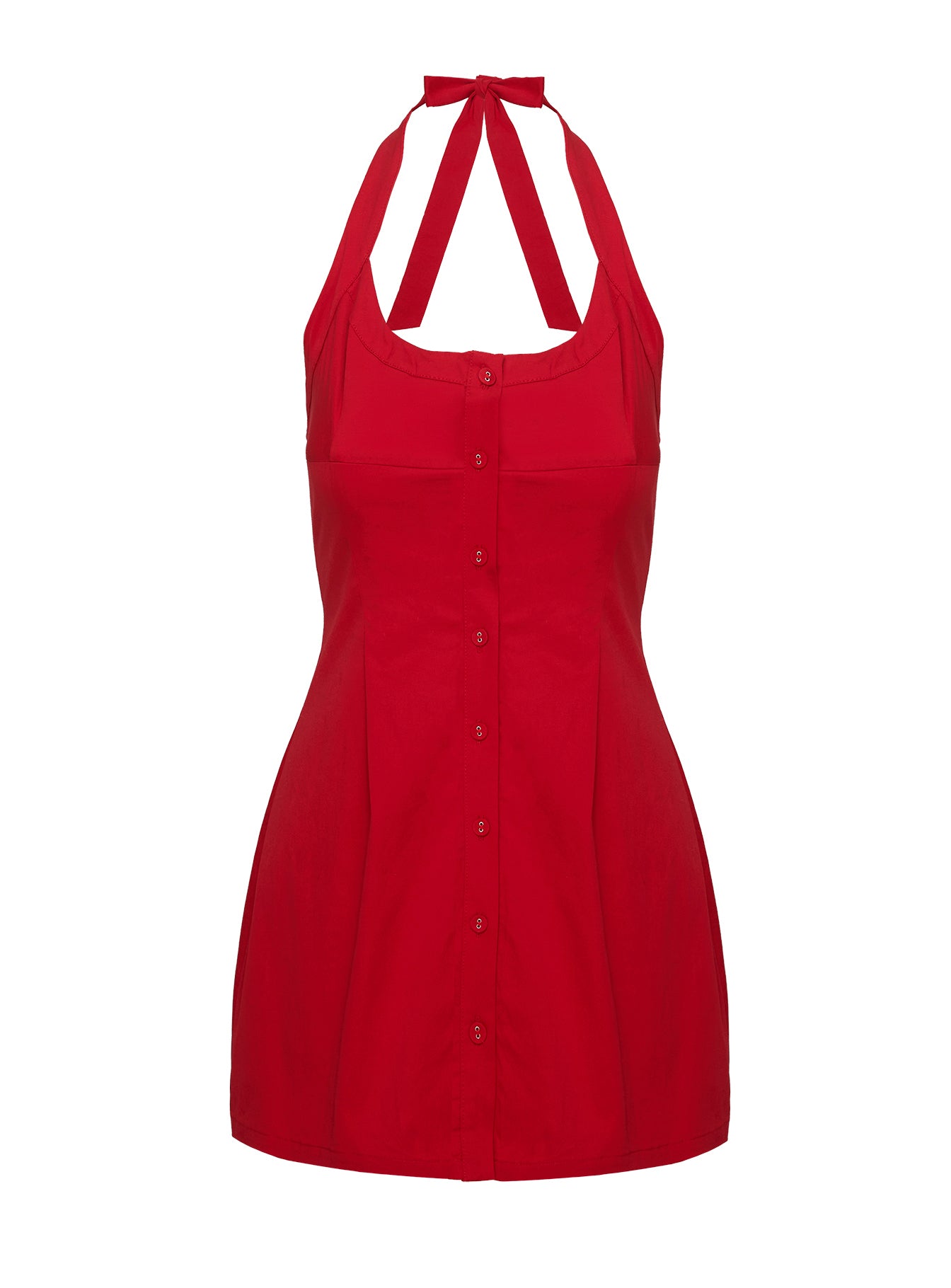 Mallorie Halter Mini Dress Red Petite Low Pice For Sale