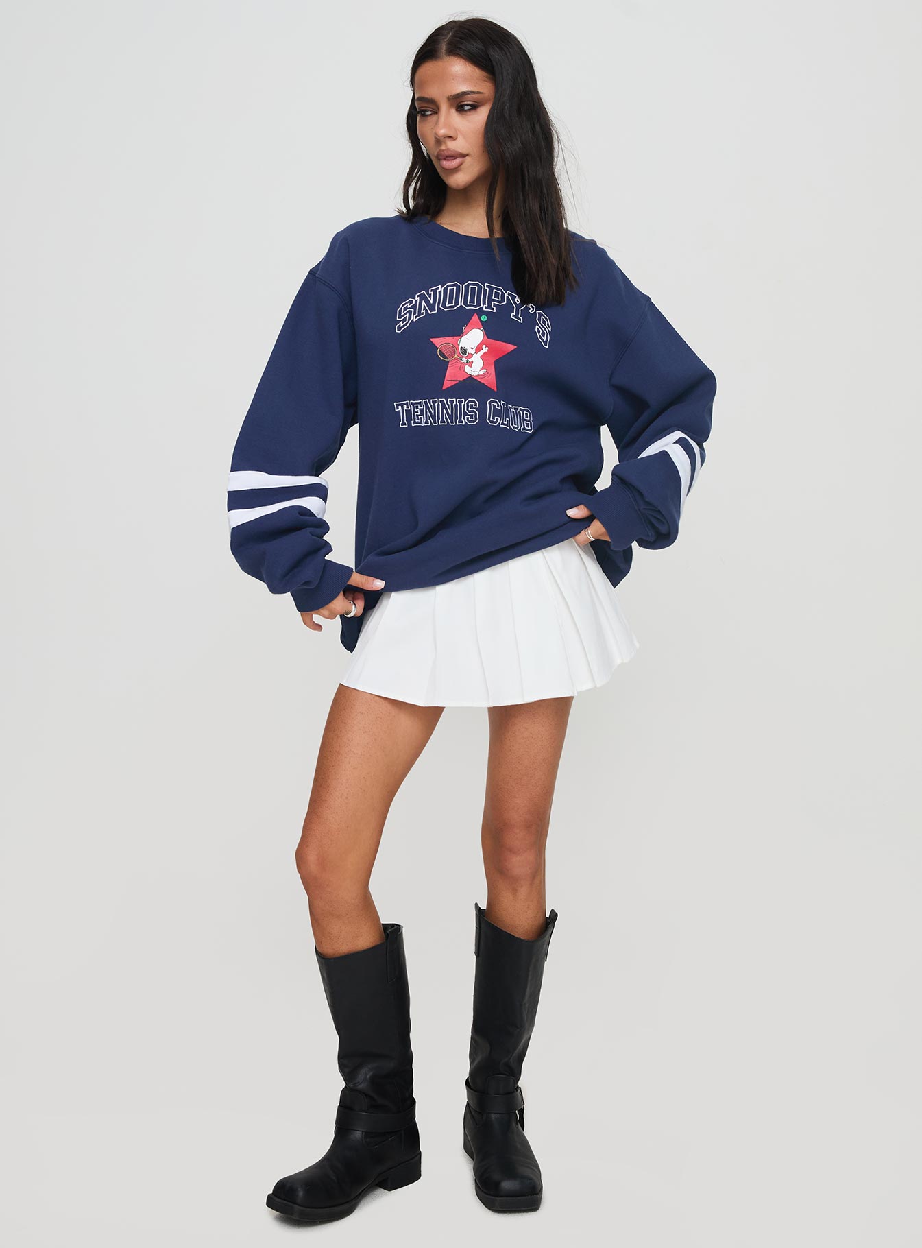 Snoopy Star Tennis Club Sweater Navy Buy Cheap Browse