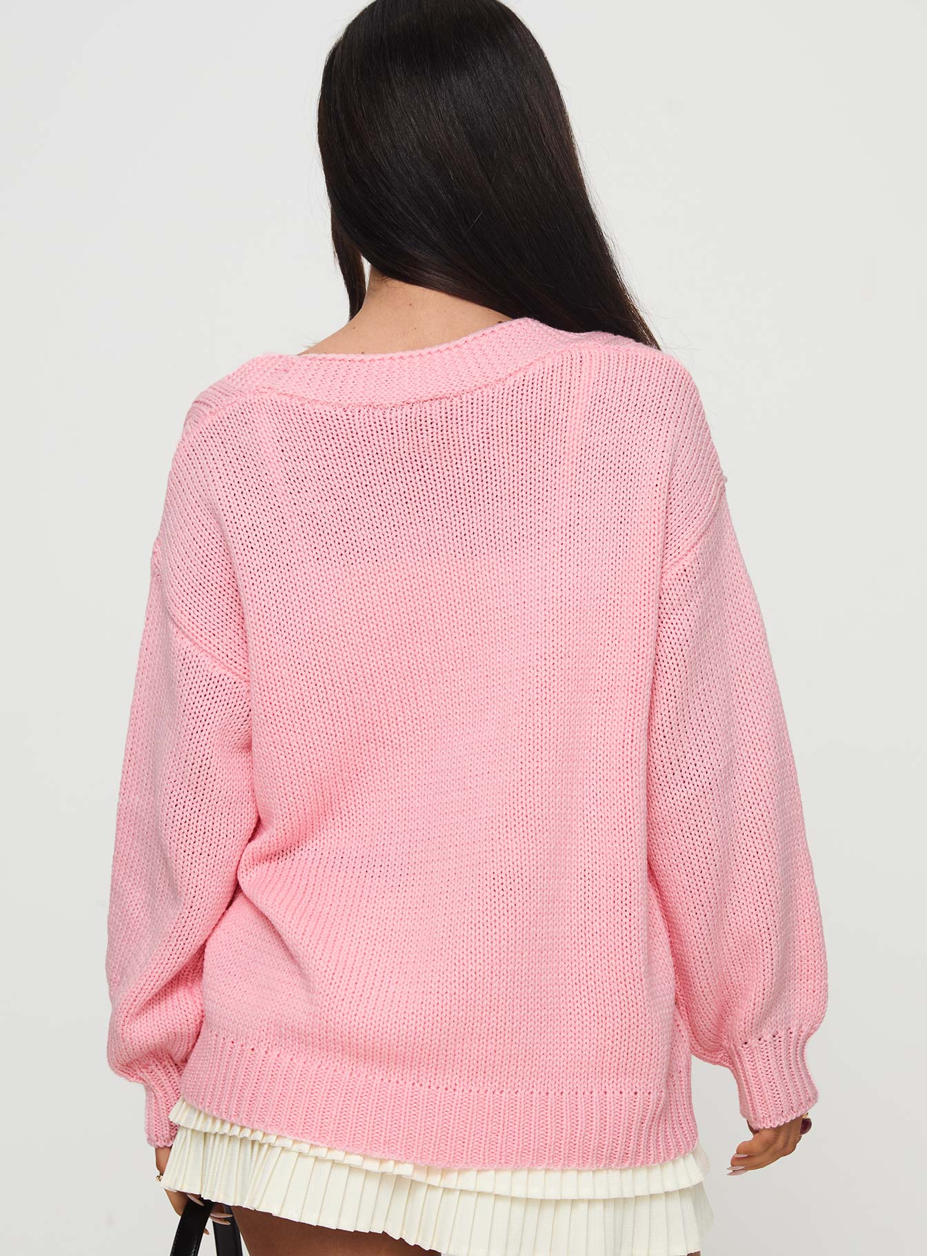 Sezza Cable Knit Cardigan Baby Pink Free Shipping Exclusive